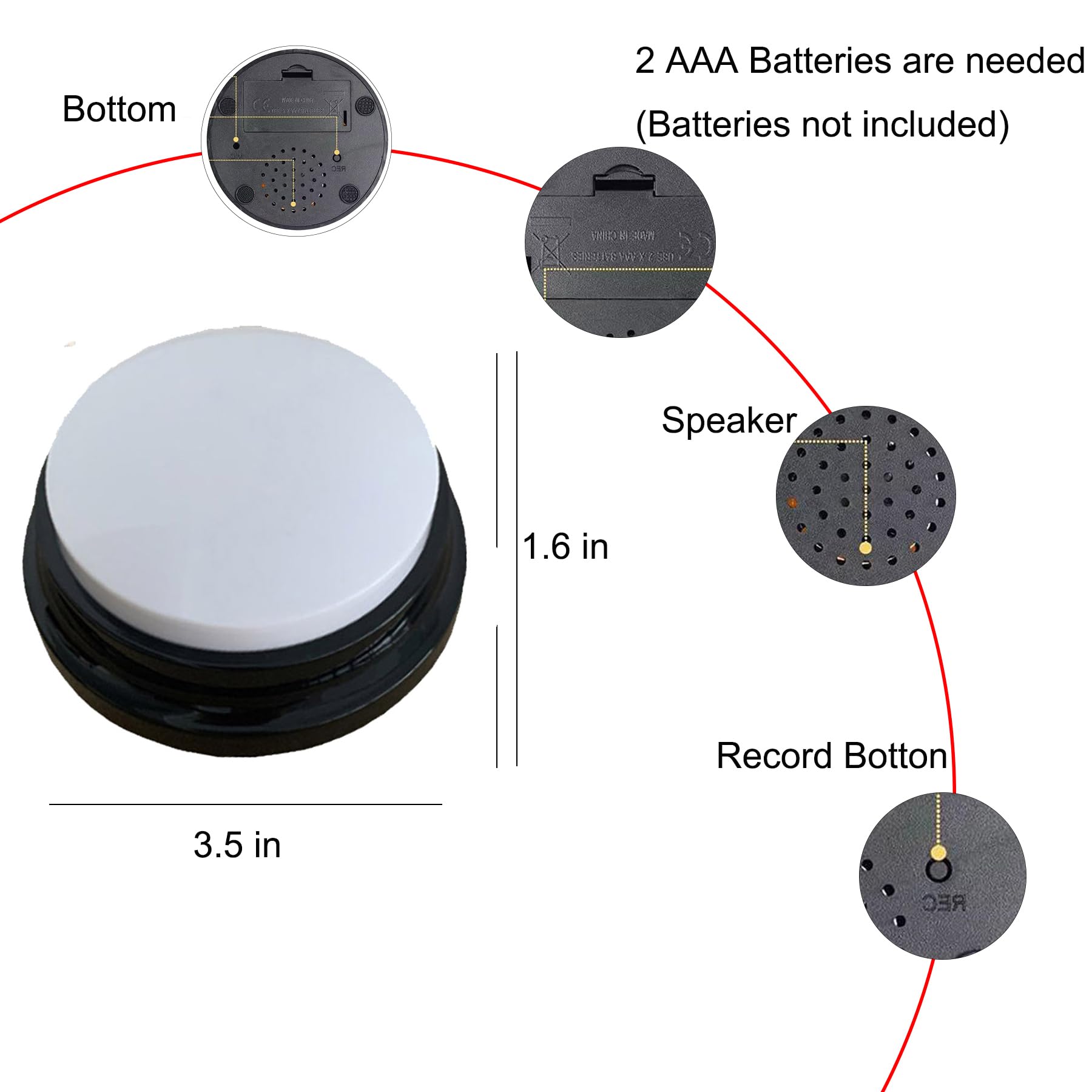 Dog Buttons for Communication,Voice Recording Buttons,Dog Communication Buttons Training Talking Buttons for Pets,30 Second Reco