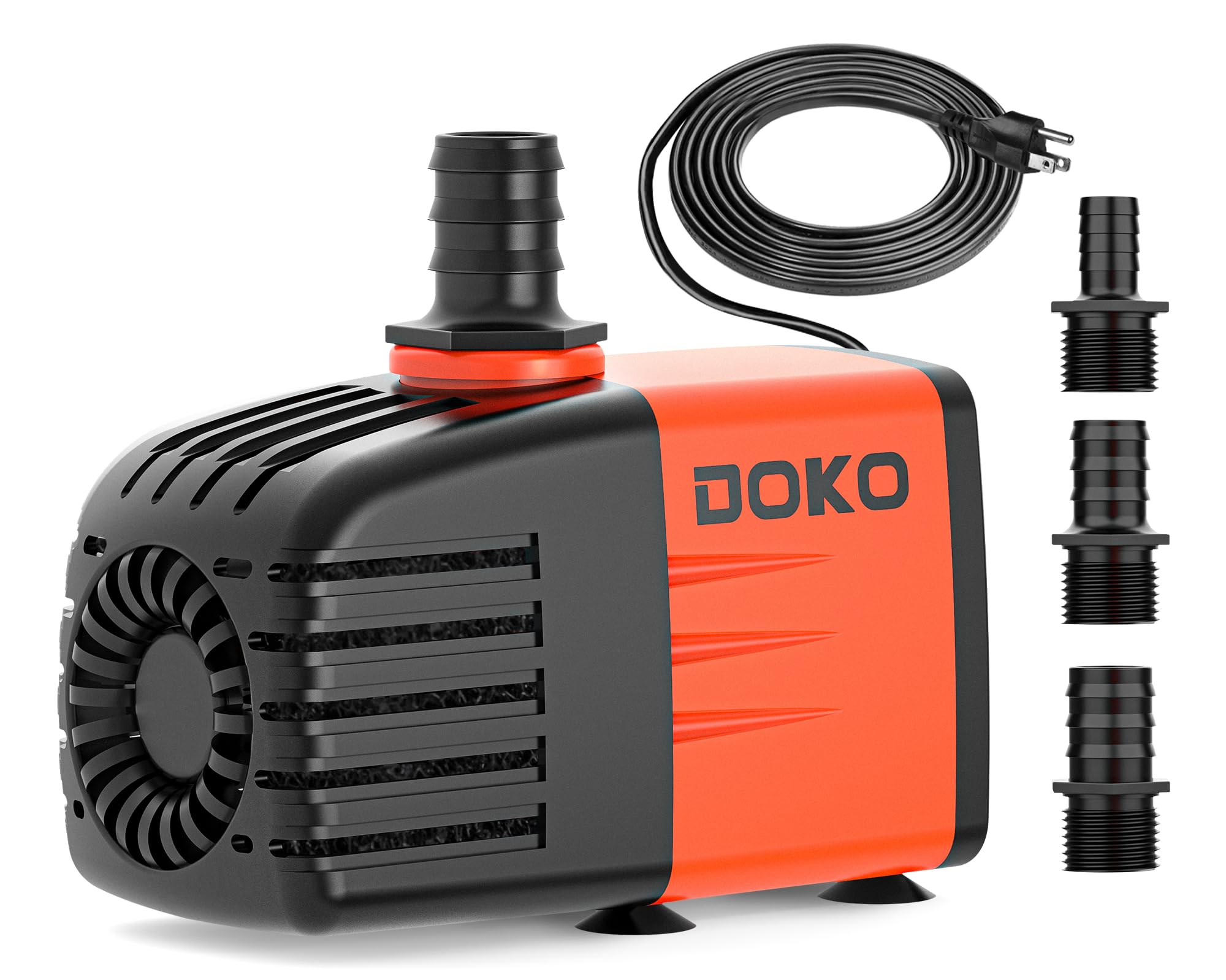 Doko Submersible Water Pump,460GPH Aquarium Water Pump with Extended Mesh Cover and Sponge,Ultra Quiet Pond Pump with 6Ft Power 