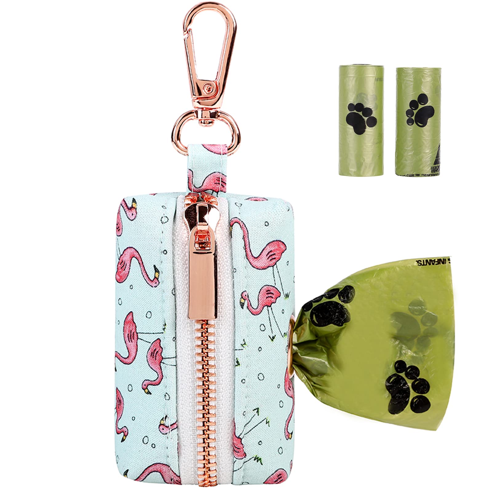 Aring Pet Dog Waste Bag Dispenser, Cotton Doggy Poop Bags Holders Attach To Any Leashes, Portable Washable Plaid Pet Waste Pouch