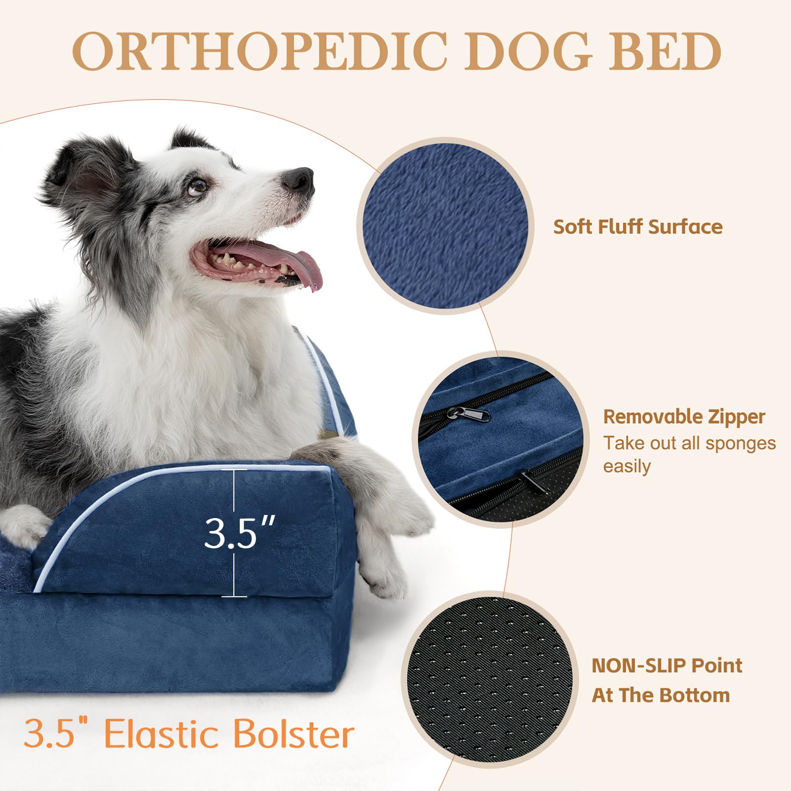 Comfort Expression Small Dog Beds Waterproof Orthopedic Foam Dog Sofa Beds For Small Dogs Comfy Pet Bed With Washable Removable