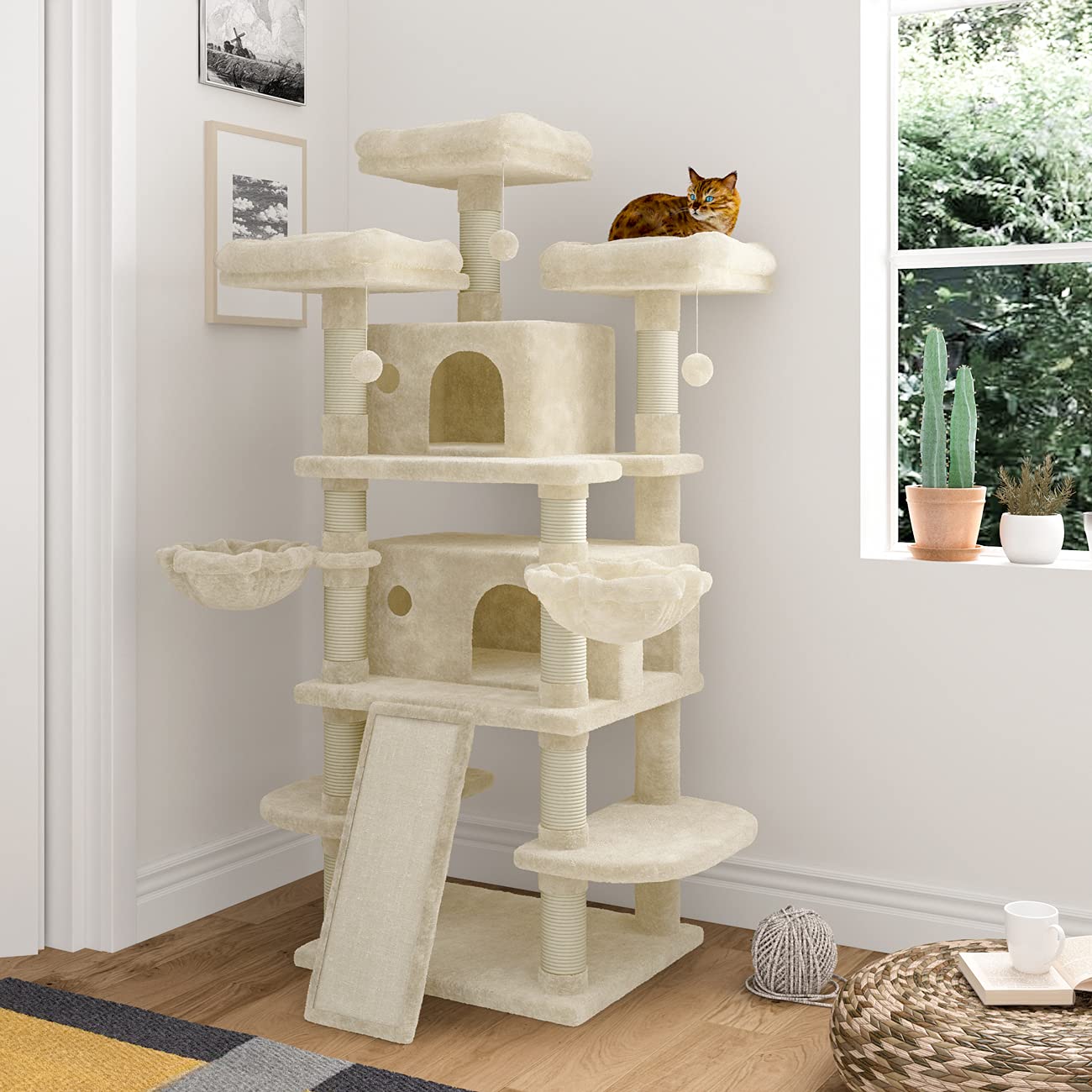 Imusee 68 Inches Multi-Level Cat Tree For Large Cats/Big Cat Tower With Cat Condo/Cozy Plush Perches/Sisal Scratching Posts And 