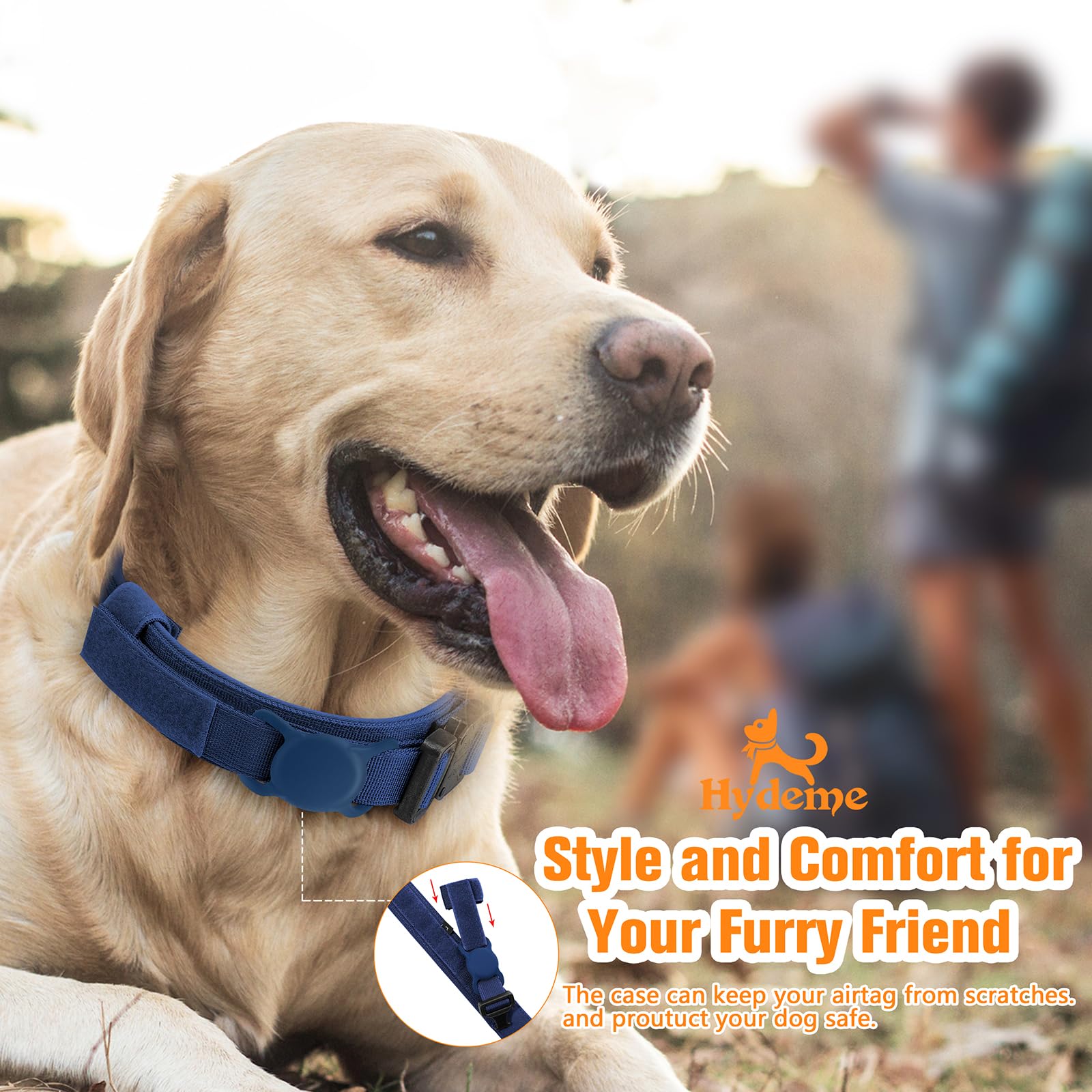 Hydeme Tactical Dog Collar Adjustable Nylon Collar With Control Handle And Heavy Metal Buckle For Medium And Large Dogs, With Pa