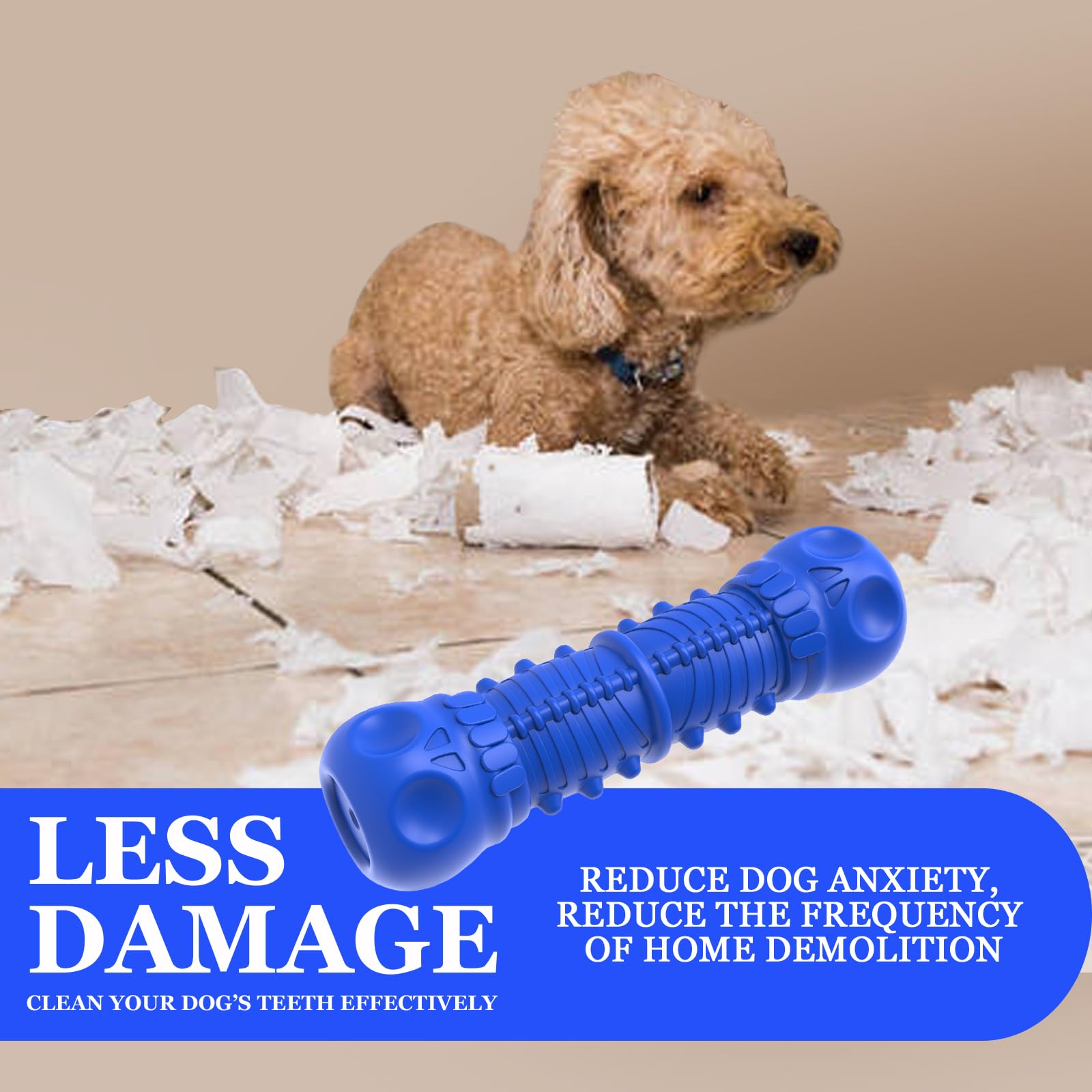 Zikaton Dog Squeaky Toys For Aggressive Chewers, Durable Dog Chew Toys For Large Medium Breed Dog, Dog Toys, Tough Durable Dogs Toys With Natural Rubber (Bule D, For Larege Dogs)