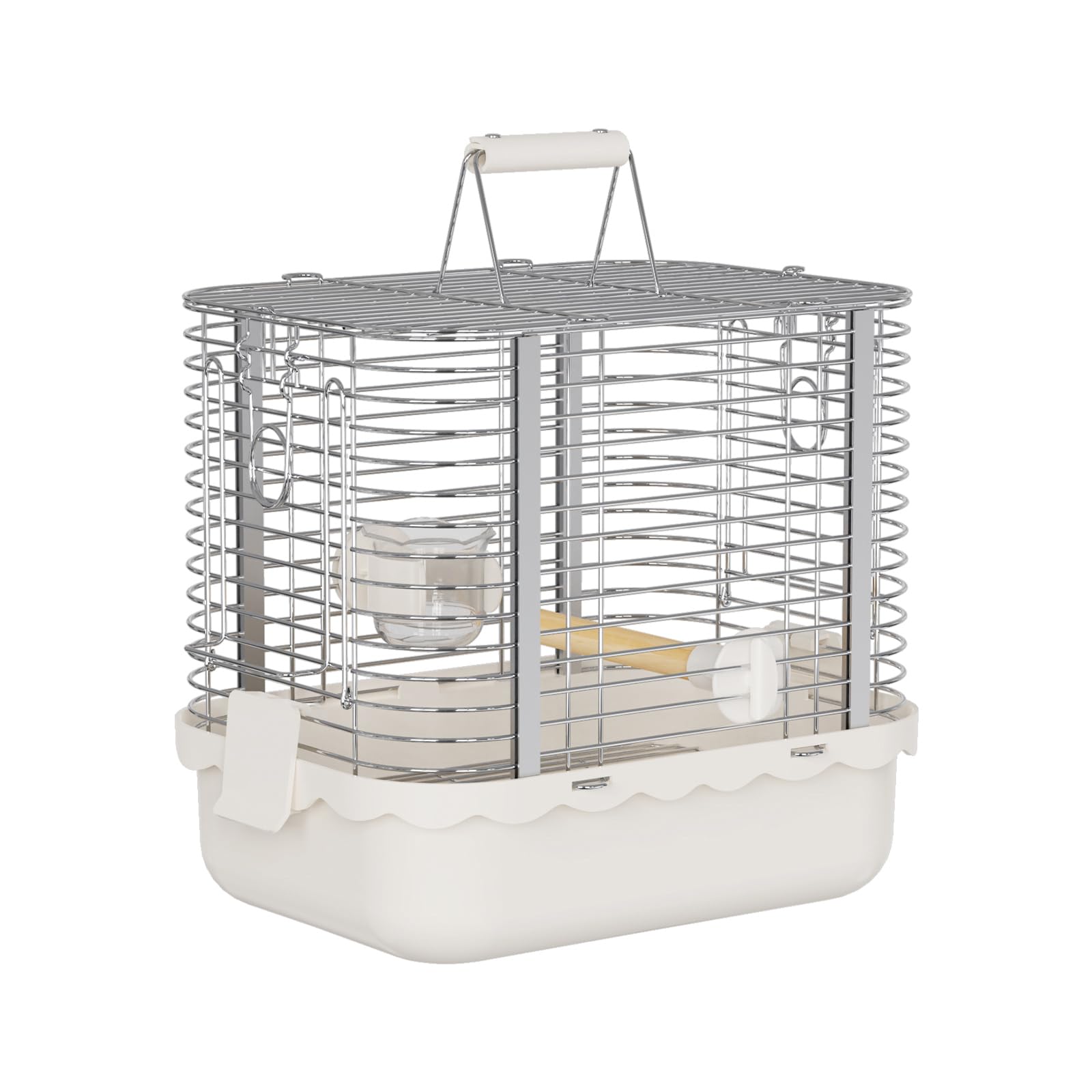 YOOSO WING Bird Carrier Travel Cage, Durable Portable Stainless Steel Birdcage with Bird Perch & Feeding Bowl for Parrots Canari