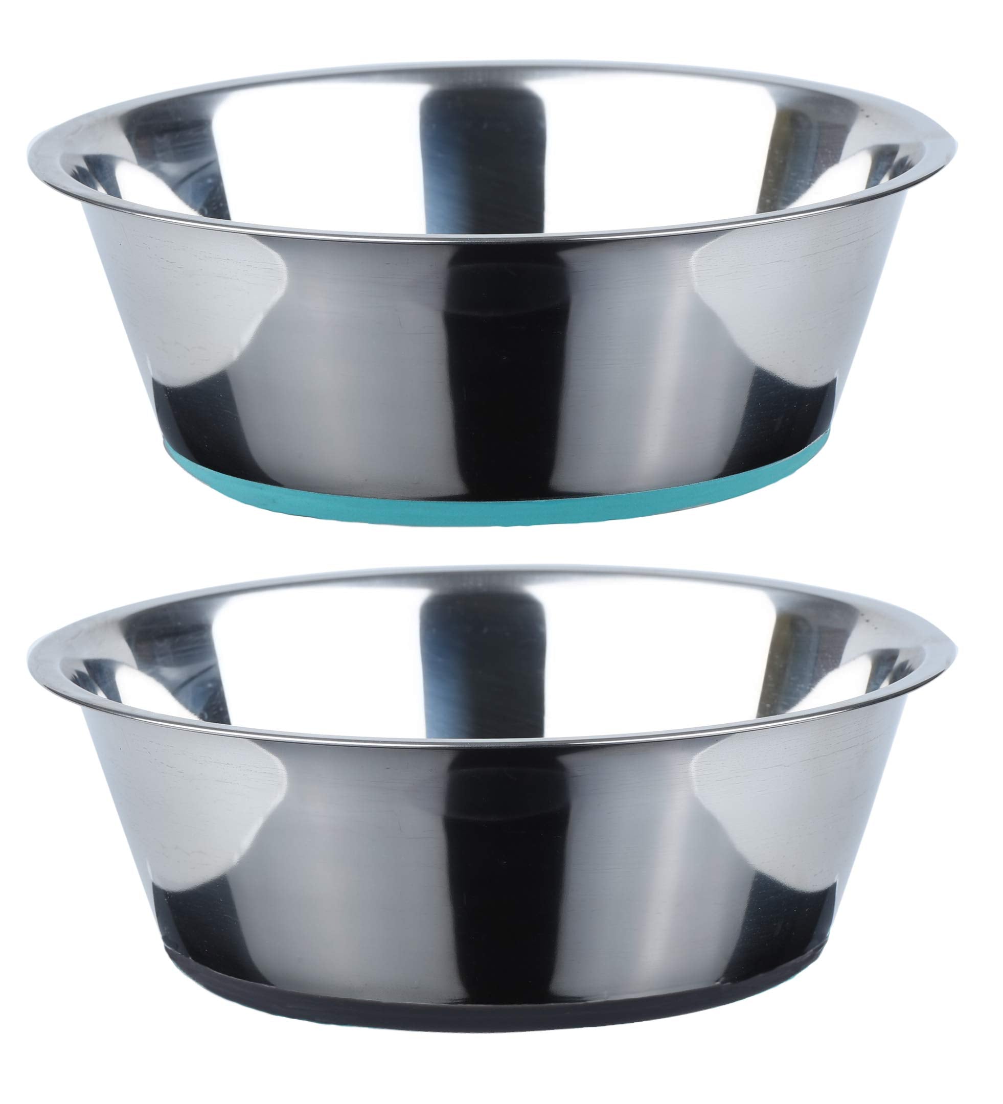 PEGGY11 Deep Stainless Steel Anti-Slip Dog Bowls, Set of 2, Each Holds Up to 8 Cups