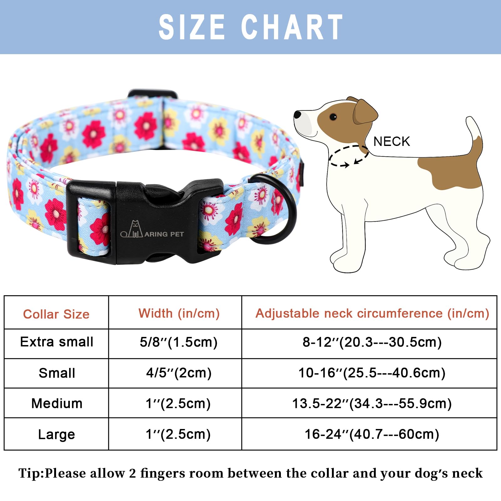 Aring Pet Summer Dog Collar-Cotton Lightweight Dog Collars, Adjustable Girl Pet Collar Puppy Collars With Quick Release Buckle F