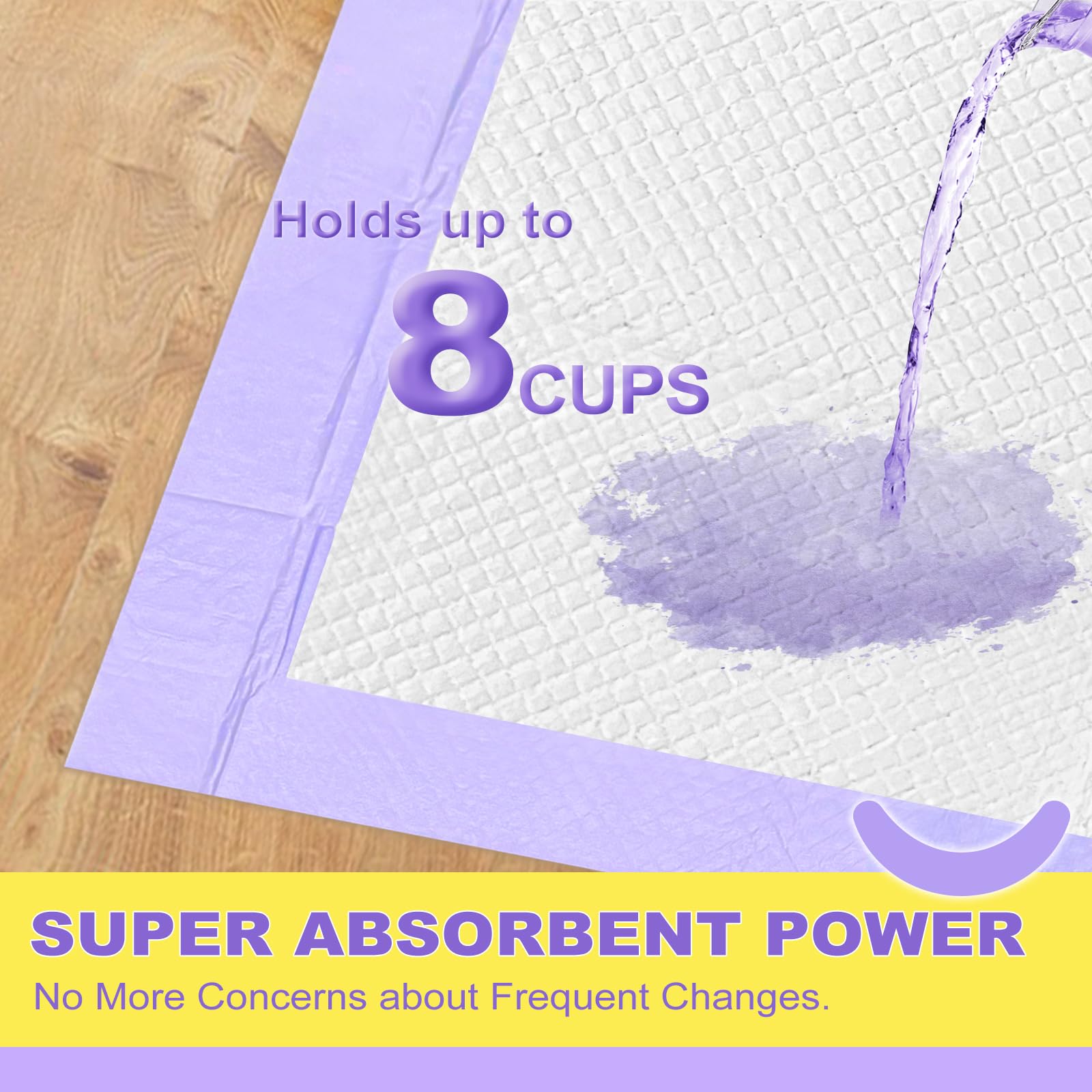 MIZOK Puppy Pads 28x34 Lavender Scented, Dog Pee Pads Extra Large Odor Control Dog Pads Ultra Absorbent Up to 8 Cups, Wee Wee Pa
