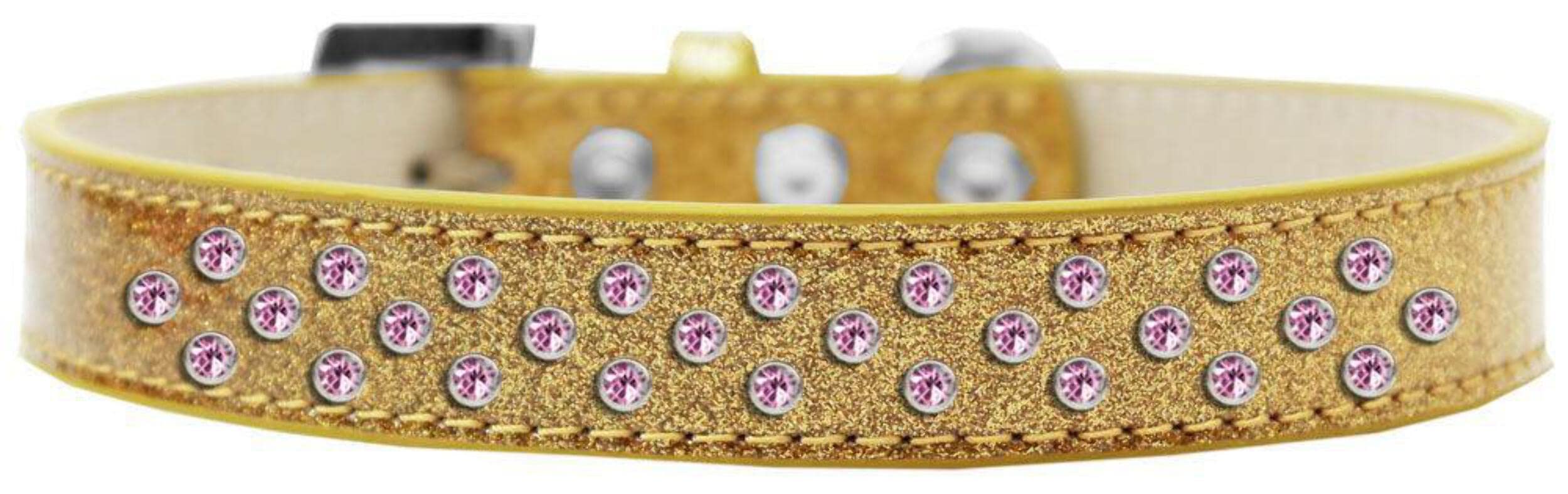 Mirage Pet Products Sprinkles Ice Cream Dog Collar with Light Pink Crystals, Size 12, Red