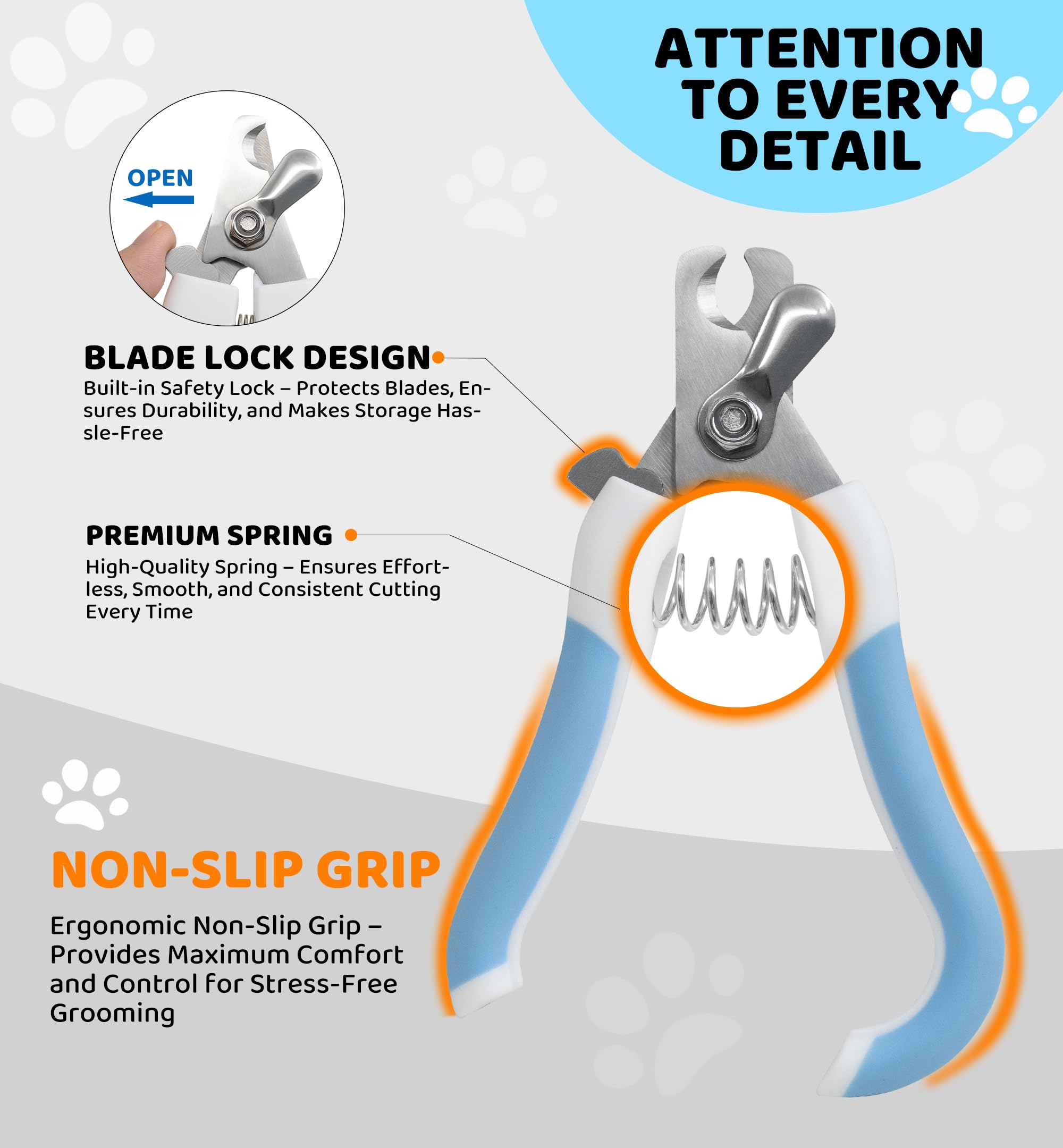 Iptpas Pet Nail Clippers And Trimmers For Dogs And Cats, Professional Grooming Tool With Safety Guard, Sharp Blades, Free Nail F