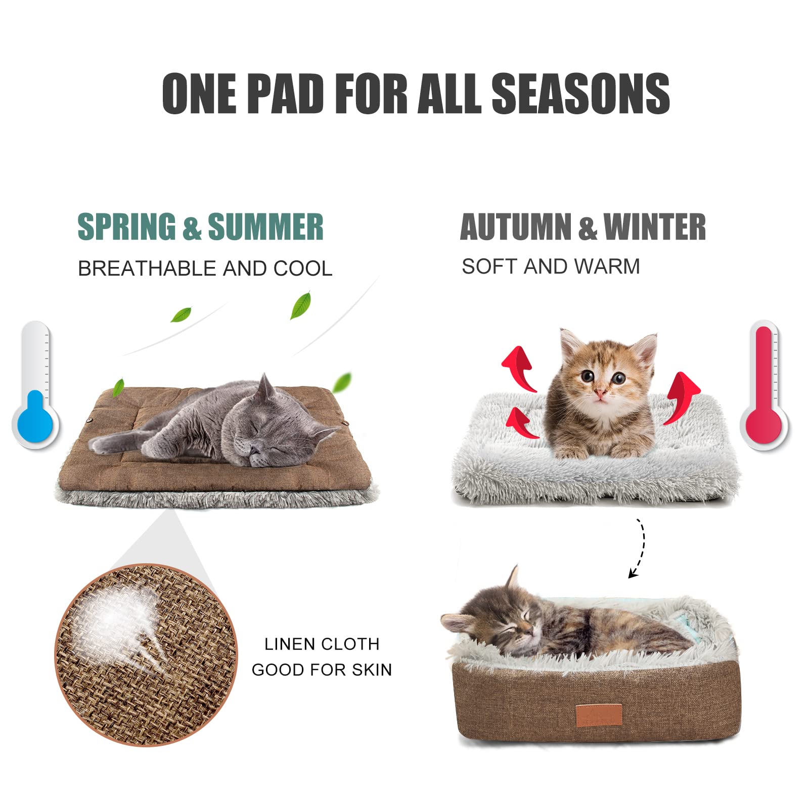 Hdlkrr Cat Bed Small Dog Bed Mat, Self Warming Cat Beds Self Heating Cat Dog Mat, Extra Warm Thermal Pet Pad For Indoor Outdoor