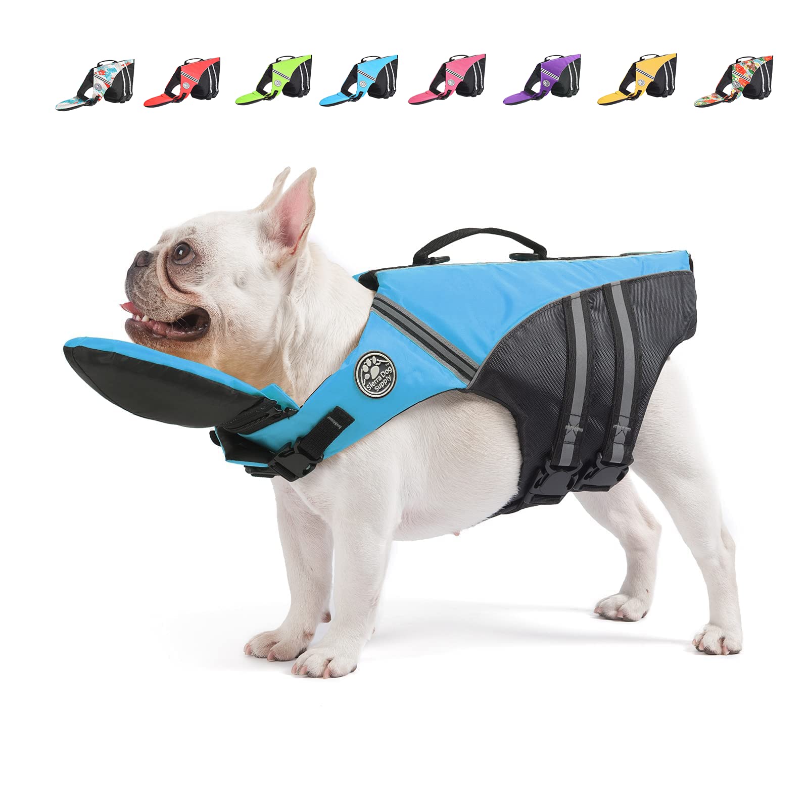 Mklhgty Dog Life Jacket,Vest With Removable Neck Float & High Buoyancy For Swimming & Boating, Ripstop Pet Safety Swimsuit Rescu