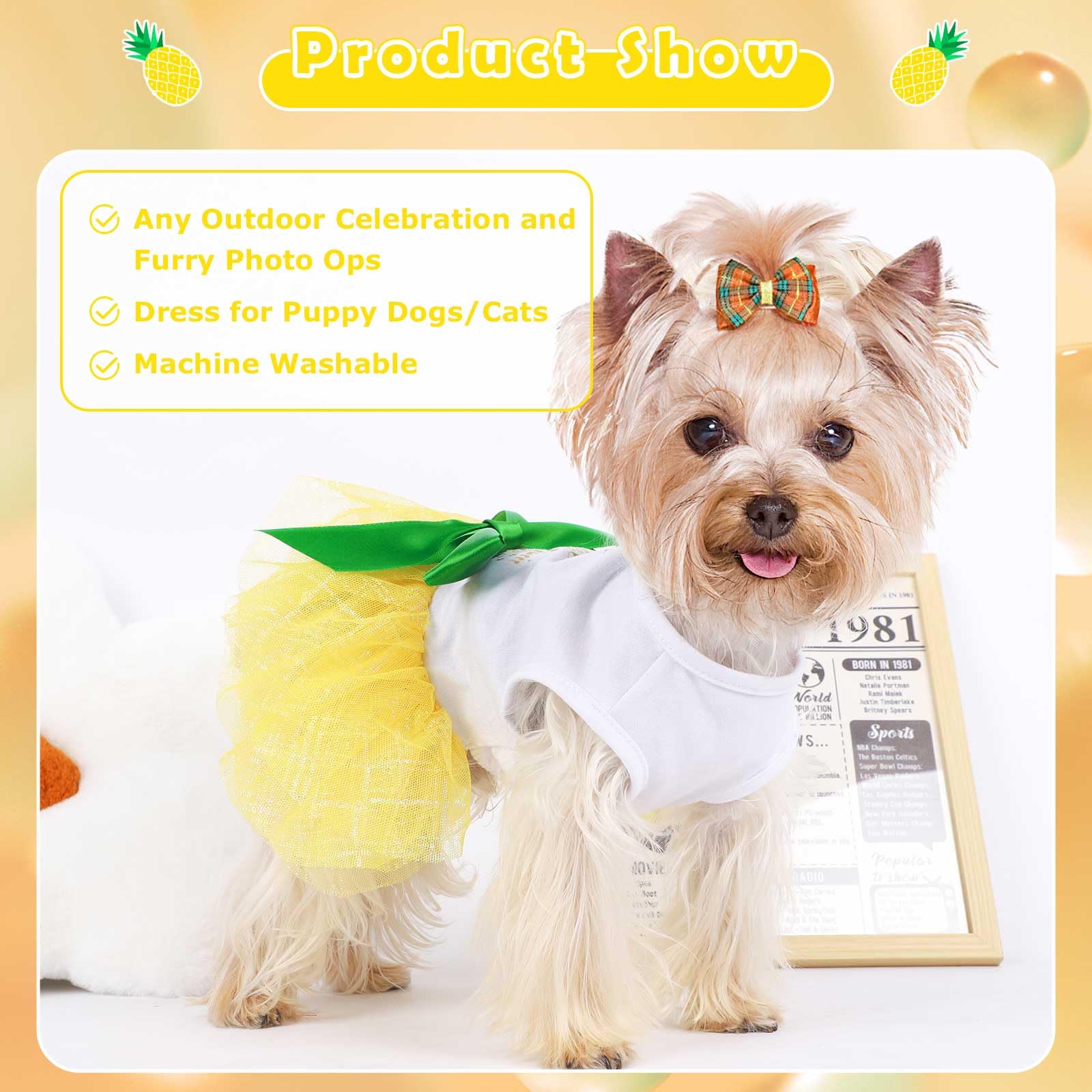 Dog Clothes For Small Dogs Girl, Spring Pet Dress Puppy Princess Tutu Cute Puppy Tulle Dresses Pet Clothes Cat Apparel Chihuahua