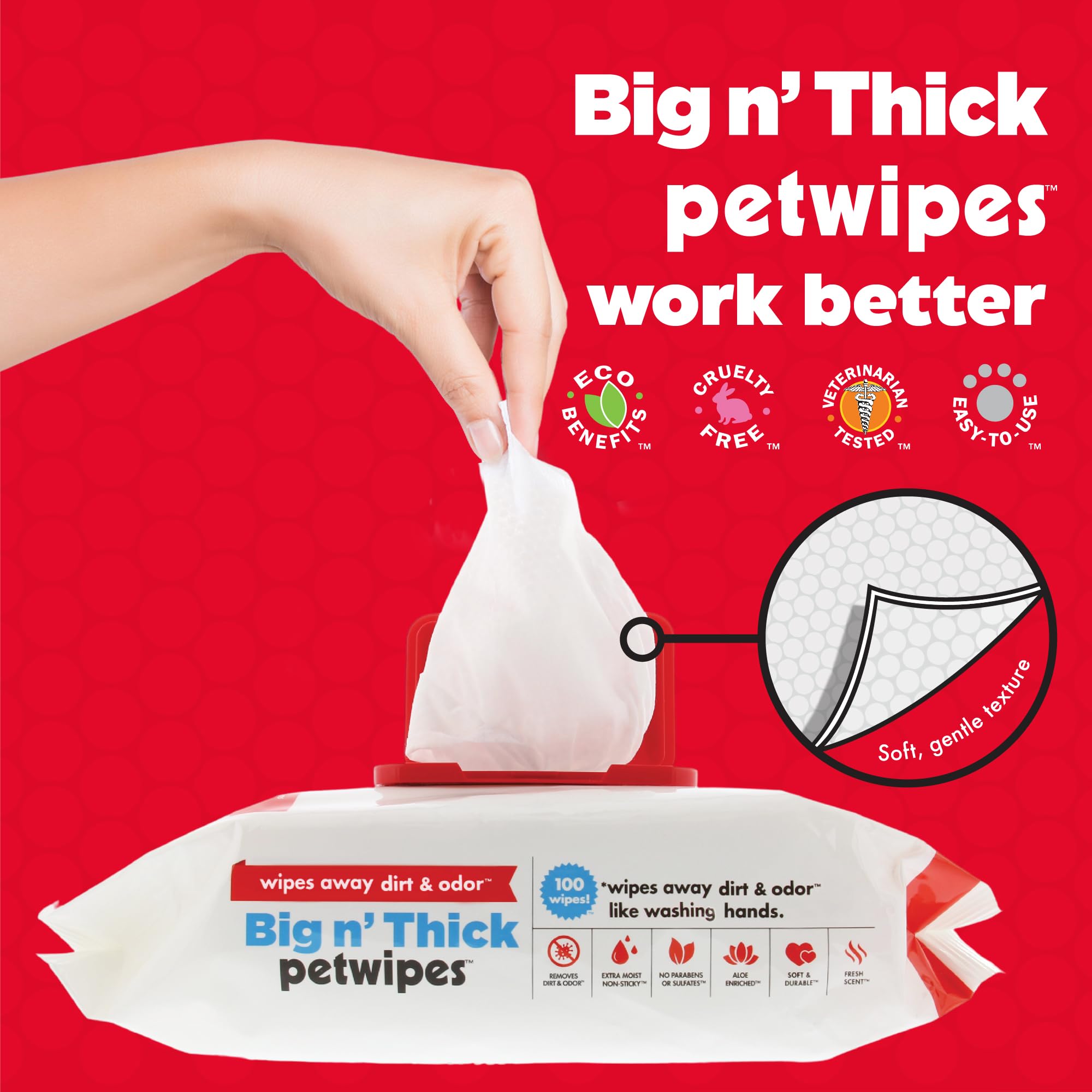Petkin Pet Wipes For Dogs And Cats, 400 Large Wipes - Removes Dirt & Odor Like Washing Hands - Cleans Ears, Face, Butt, Eye Area