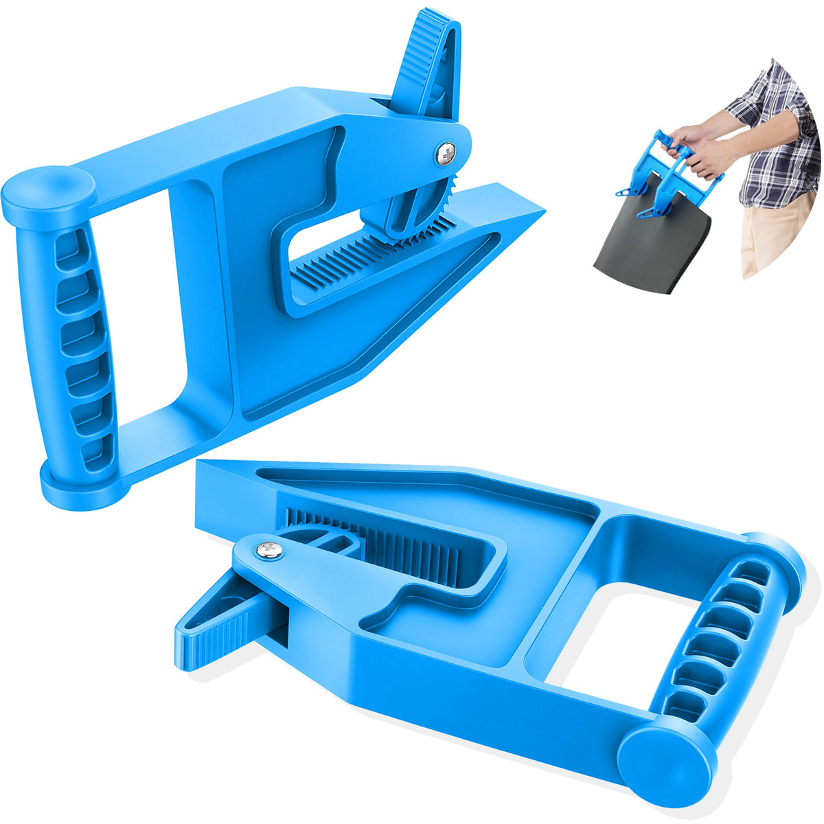 Pair Of Mat Movers Tool - Mat Grippers - Heavy Duty Stall Mat Handlers For Horse Mat, Gym Mat, Trailer Mat & Rubber Mats -Ergono