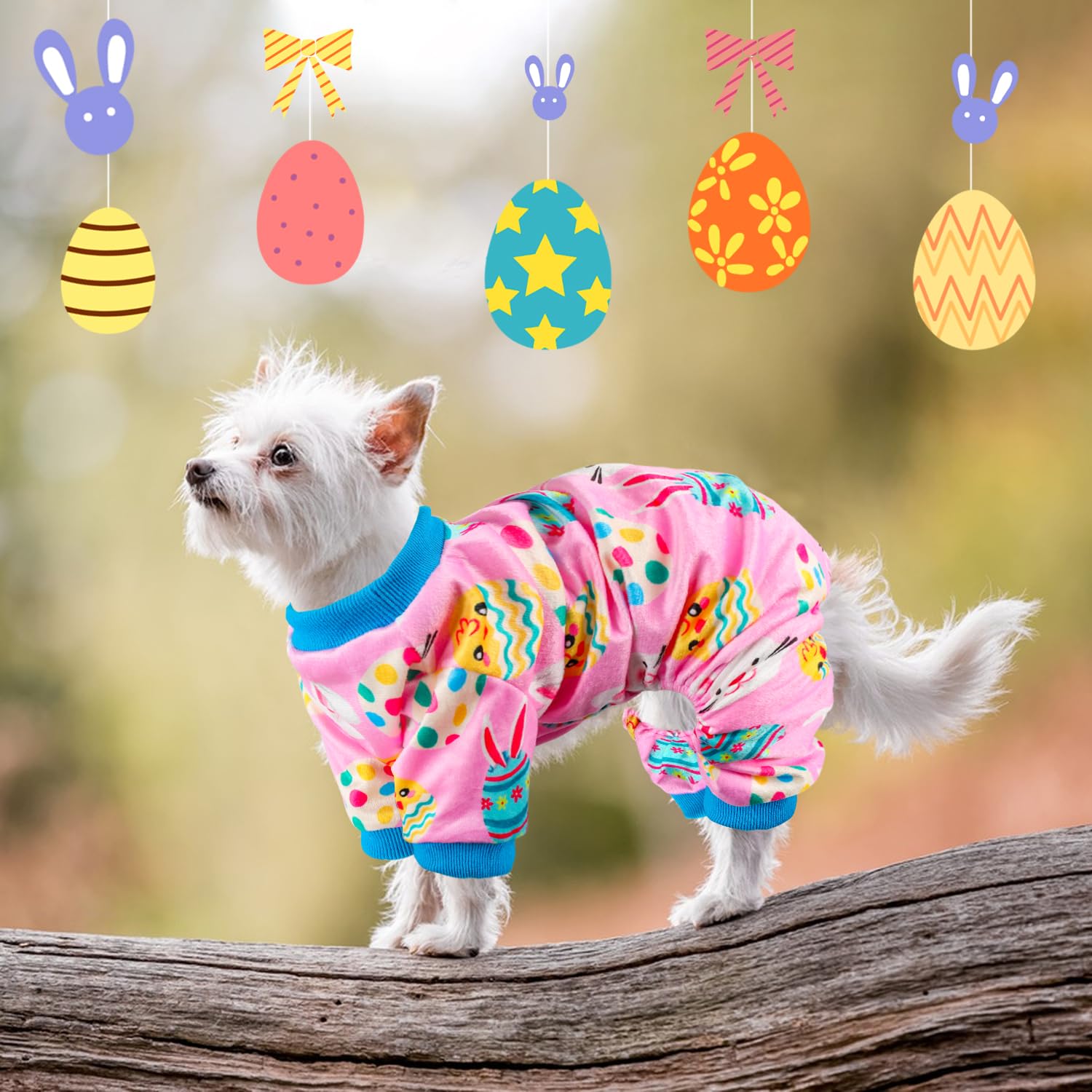 Dog Easter Outfit Dog Pajamas Soft Lightweight Velvet Pet Onesie Easter Dogs Clothes For Small Medium Large Pet Dogs Cats