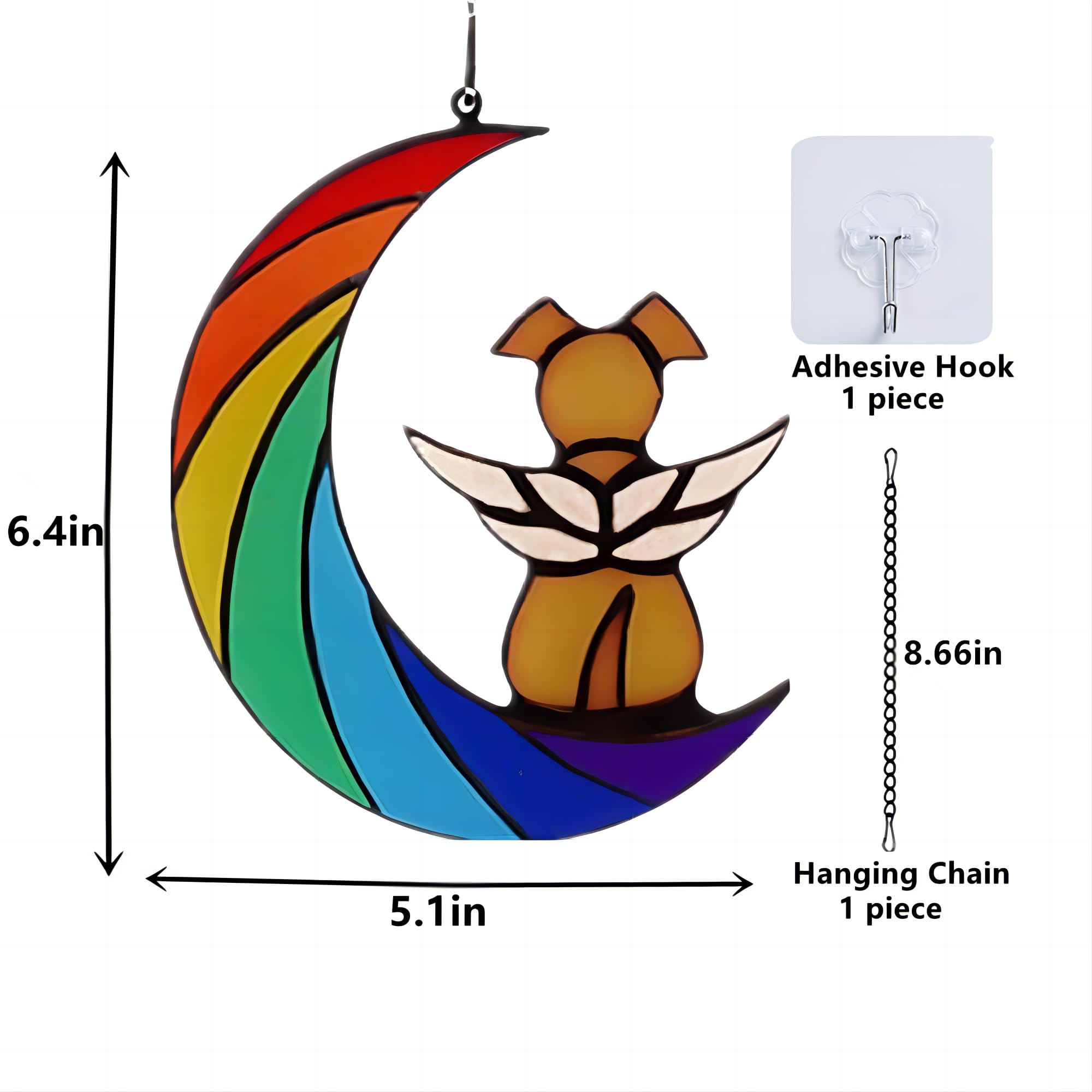Weishenghuo Dog Memorial Gifts For Loss Of Dog,Dog Memorial Sun Catcher, Pet Loss Sympathy Gift,Dog Death Sympathy Gifts,Rainbow