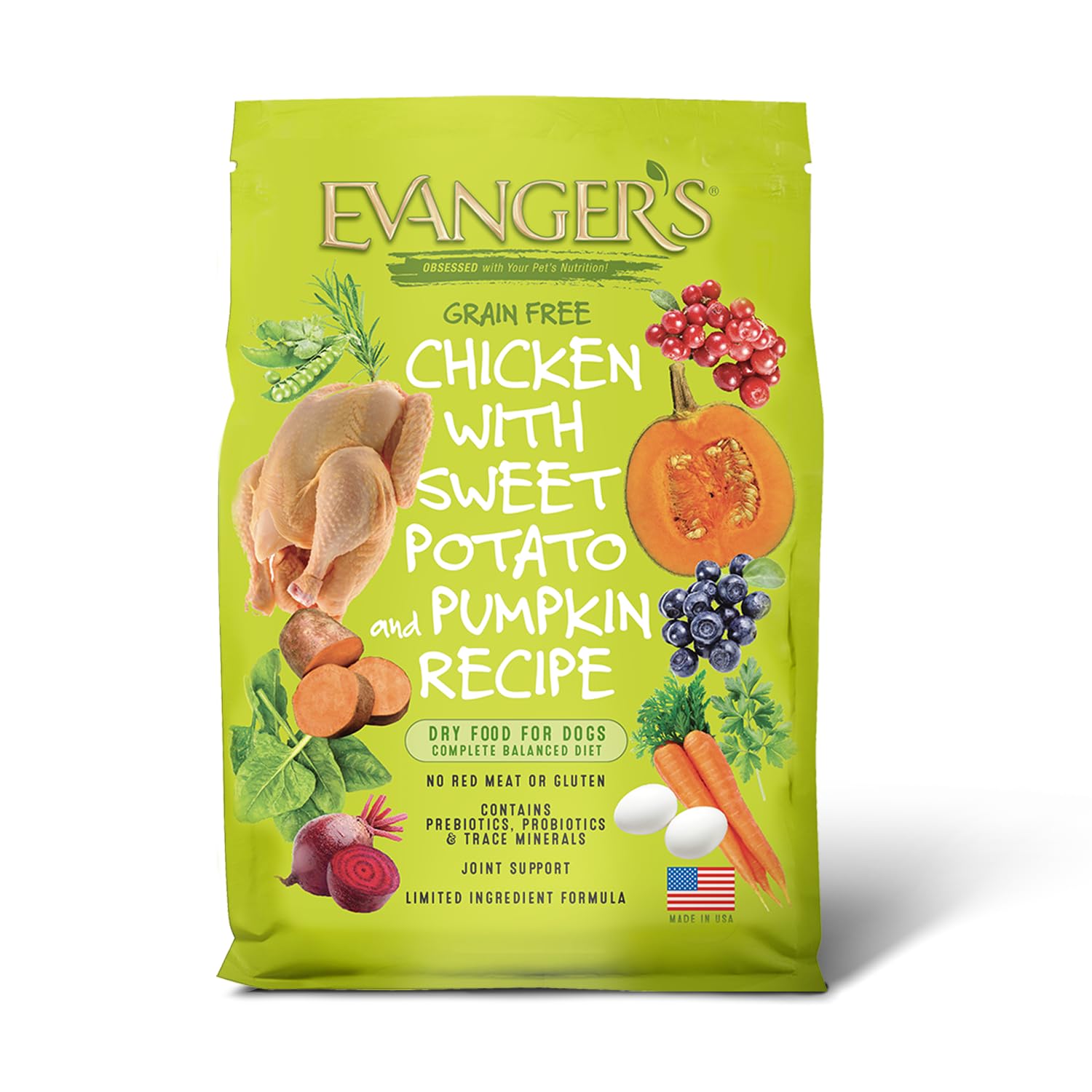 Evangers Grain-Free Chicken with Sweet Potato & Pumpkin Dry Dog Food, 30 lb Bag