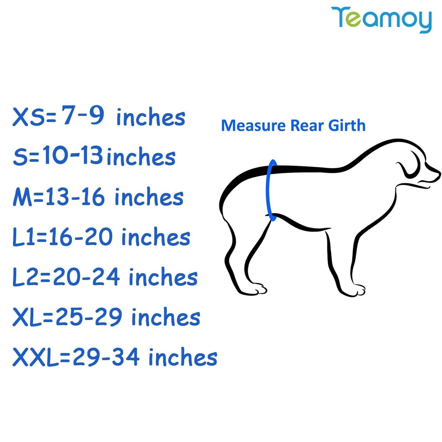 Teamoy 3 Pack Male Dog Diaper Wrap with Gray Lining, Washable Puppy Belly Bands, Super-Absorbent and Comfortable(L1,16-20  Waist