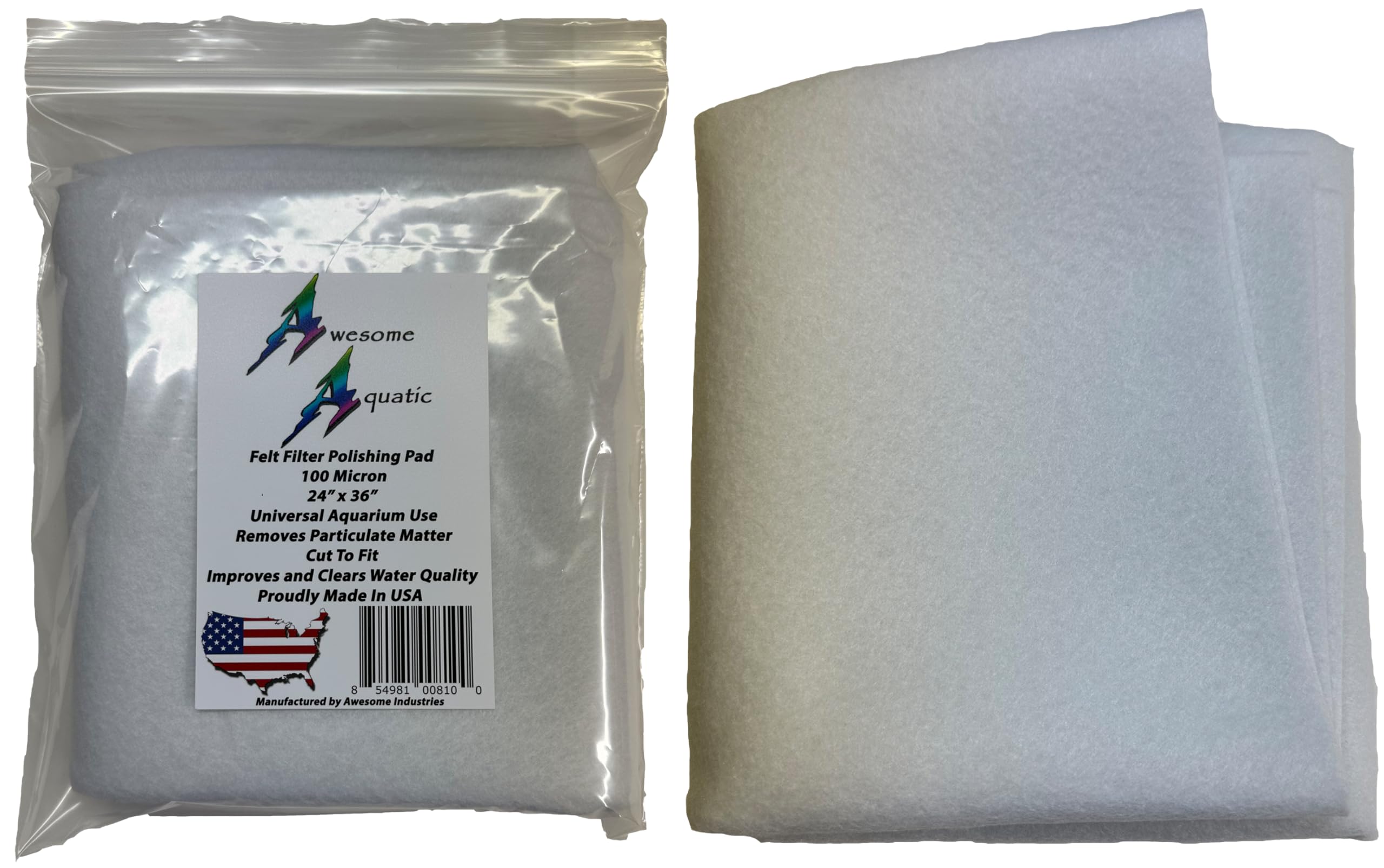 Awesome Aquatic Polishing Felt Filter Pad 100 Micron Bulk 24     X 36     Ultimate Aquarium Mechanical Prefilter Filtration Medi