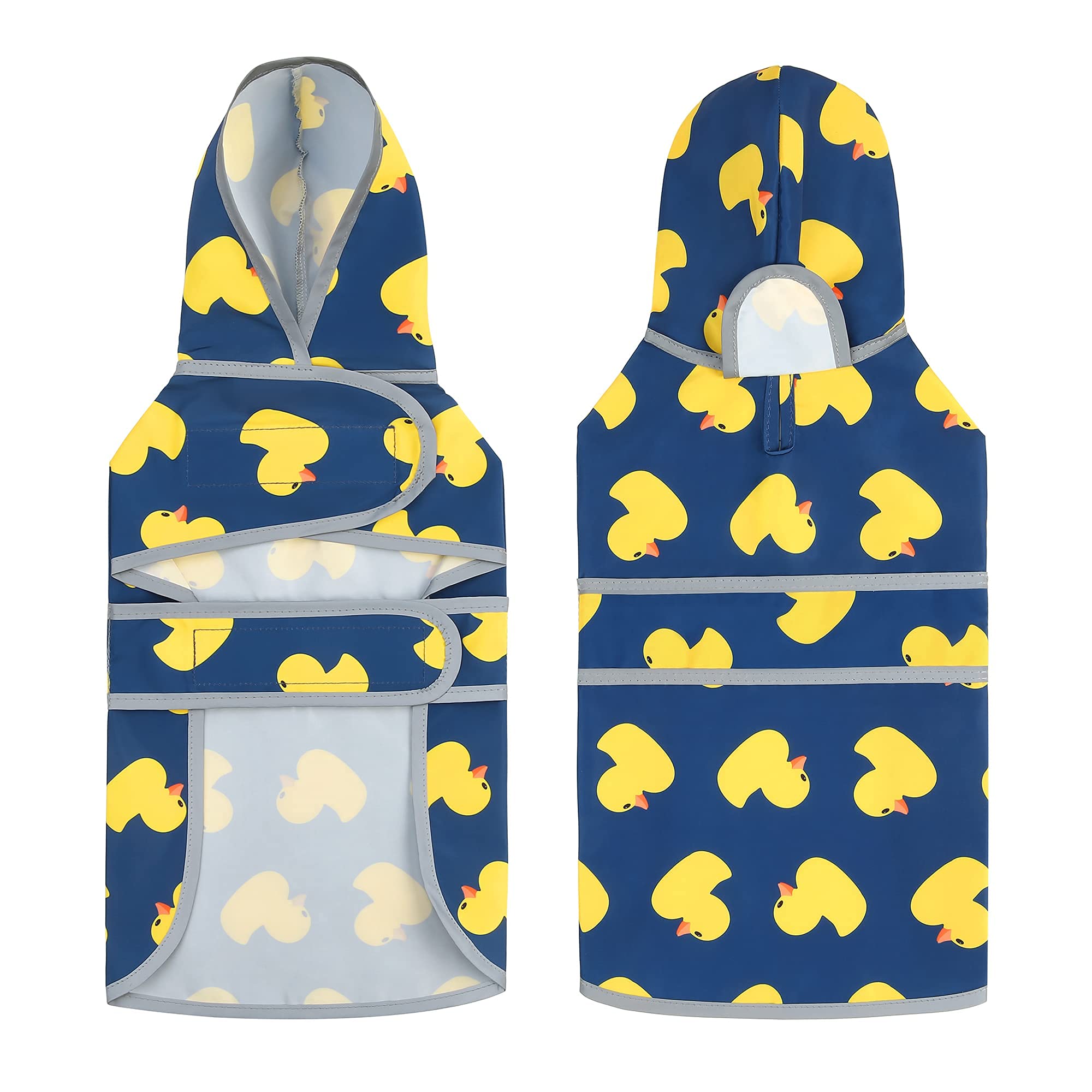 Dog Raincoat With Hood And Leash Hole, Rain Coat For Dogs Adjustable Belly Strap, Reflective Strips, Lightweight Slicker Dogs Ra