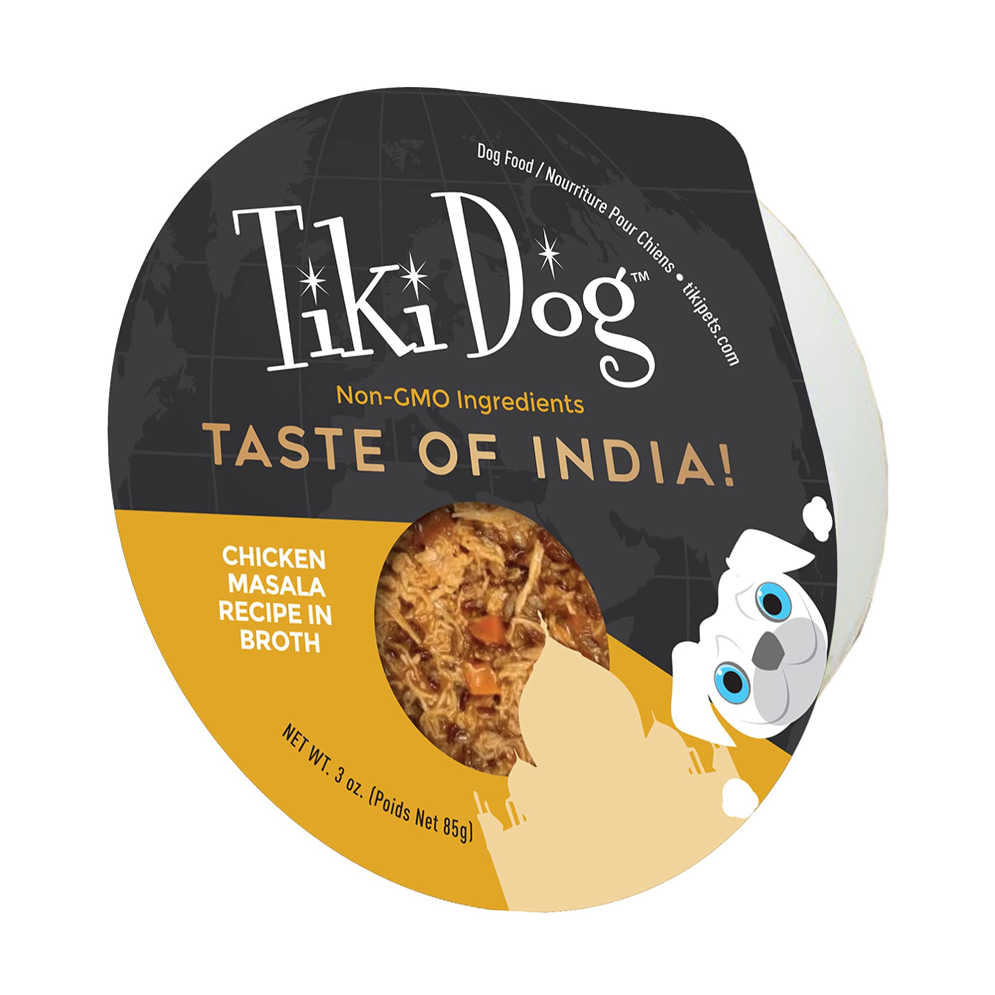 Tiki Dog Taste of The World - Dog Wet Food - Whole Foods - India! Chicken Masala - 3 oz Cup