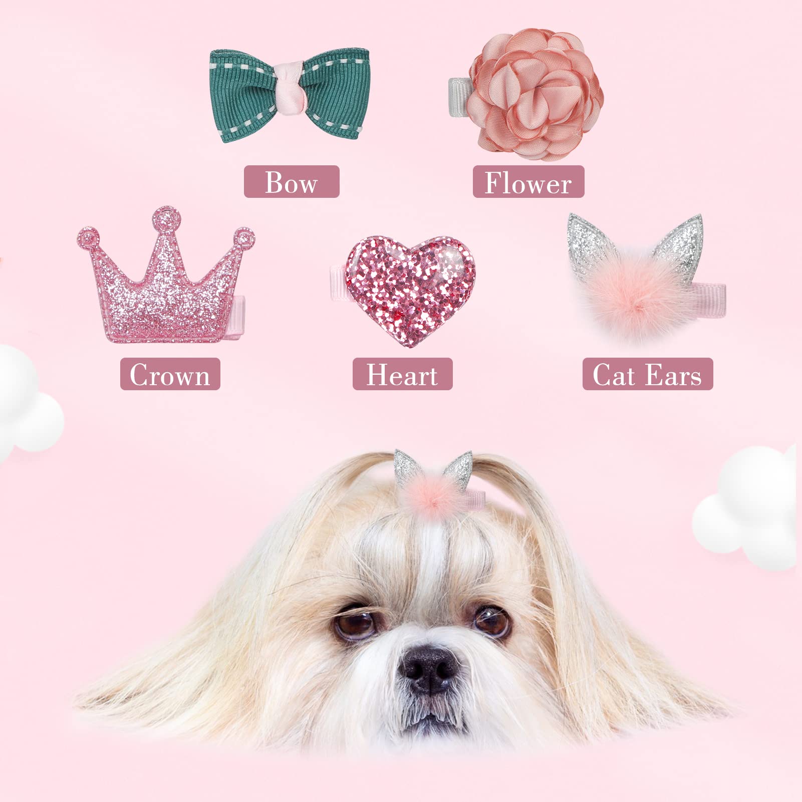 Www Small Dog Hair Clips 5 Pcs Cat Dog Hair Bows Girls Puppies Hair Barrettes Cute Bow Flower Crown Hairpin Head Flower Hair Pin