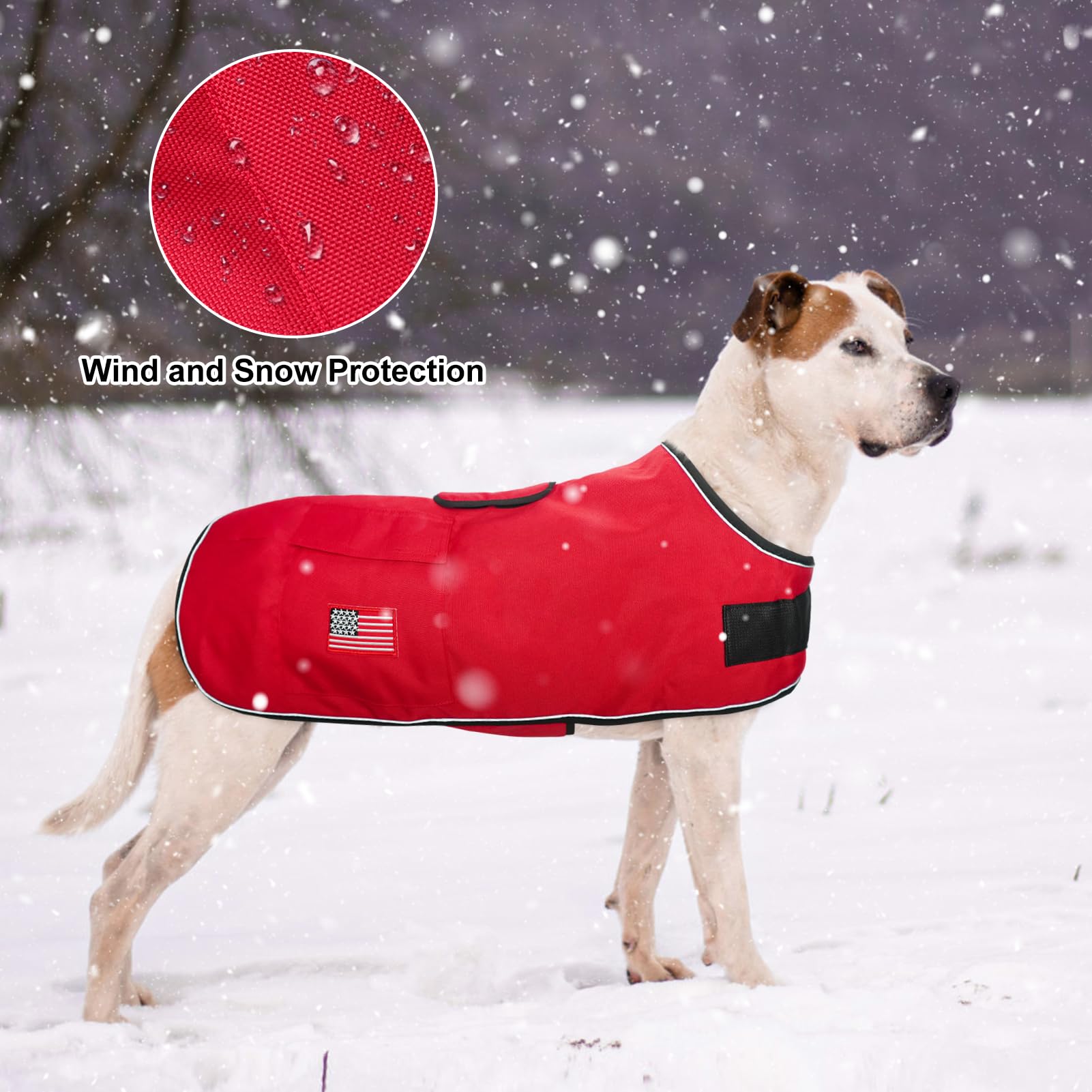 BEAUTYZOO Reflective Dog Winter Coat - Waterproof Windproof Dog Jacket with Fleece Lining - Sizes for Small to Great Dane