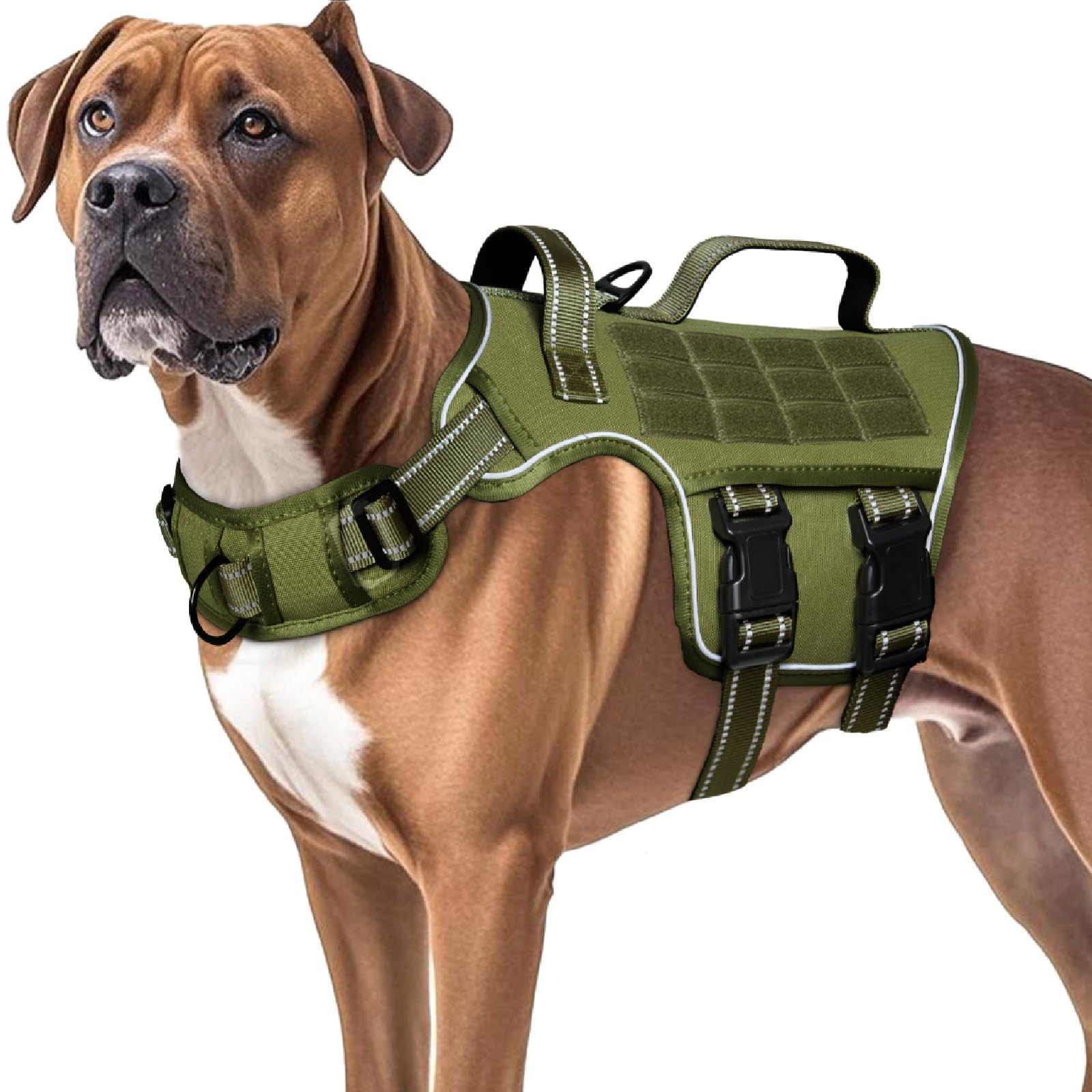 Dog Harness for Large Dogs Heavy Duty, Tactical No Pull Dog Harness with Molle System, Easy On and Off Service Dog Vest, Breatha