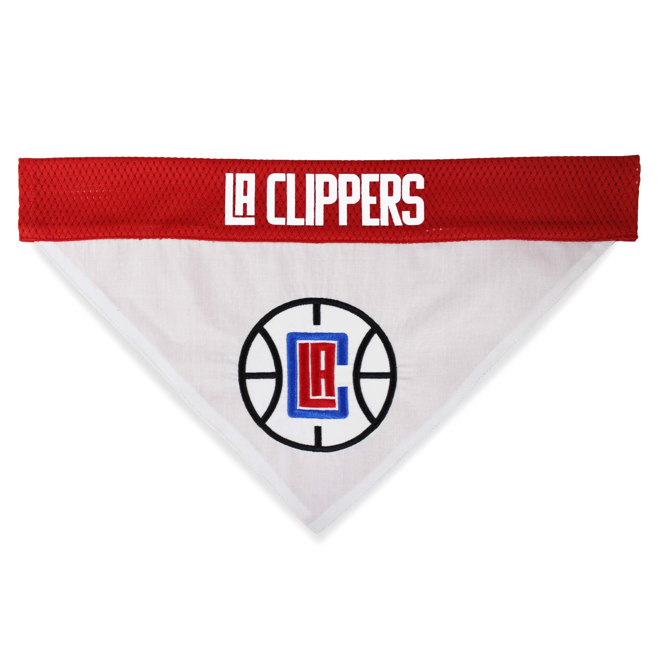 Nba Dog Bandana - Los Angeles Clippers Reversible Pet Bandana. 2 Sided Home & Away Sports Bandana With A Premium Embroidery Team Logo, Large/X-Large