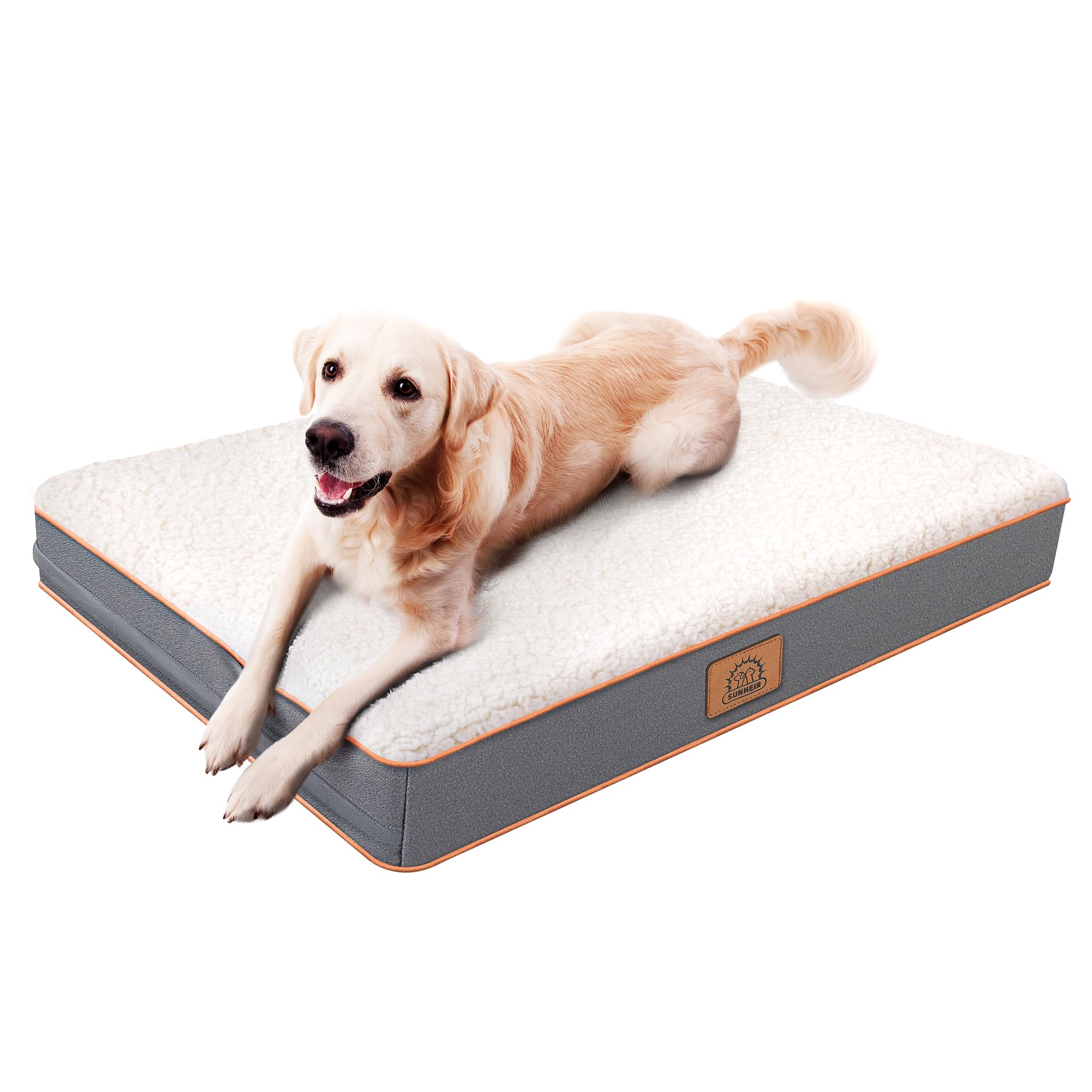 Sunheir Orthopedic Dog Beds for Small Dogs, Waterproof Puppy Bed with Removable Washable Cover, Non-Slip Bottom and Egg-Crate Fo