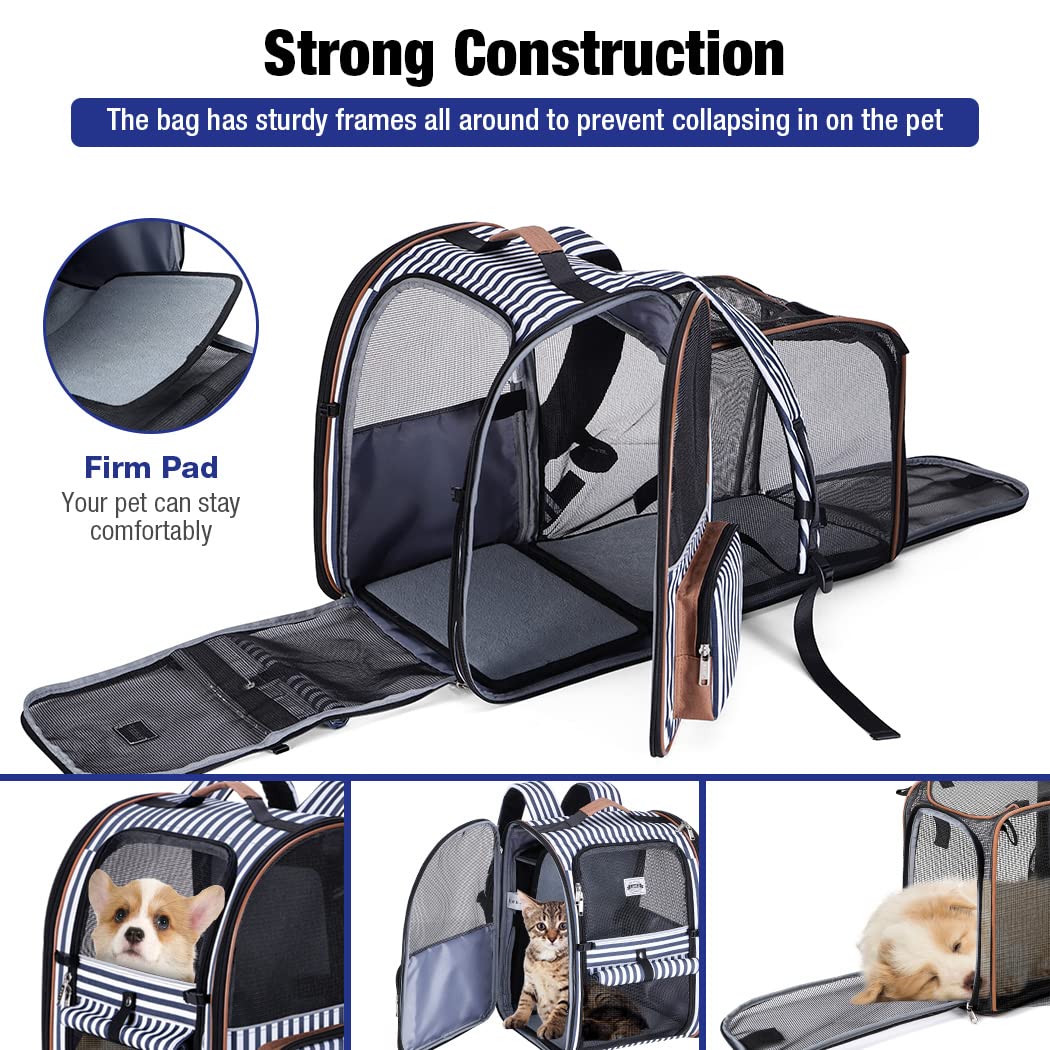 Lekebobor Large Cat Backpack Carrier Expandable Pet Carrier Backpack For Small Dogs Medium Cats Fit Up To 18 Lbs, Dog Carrier Ba