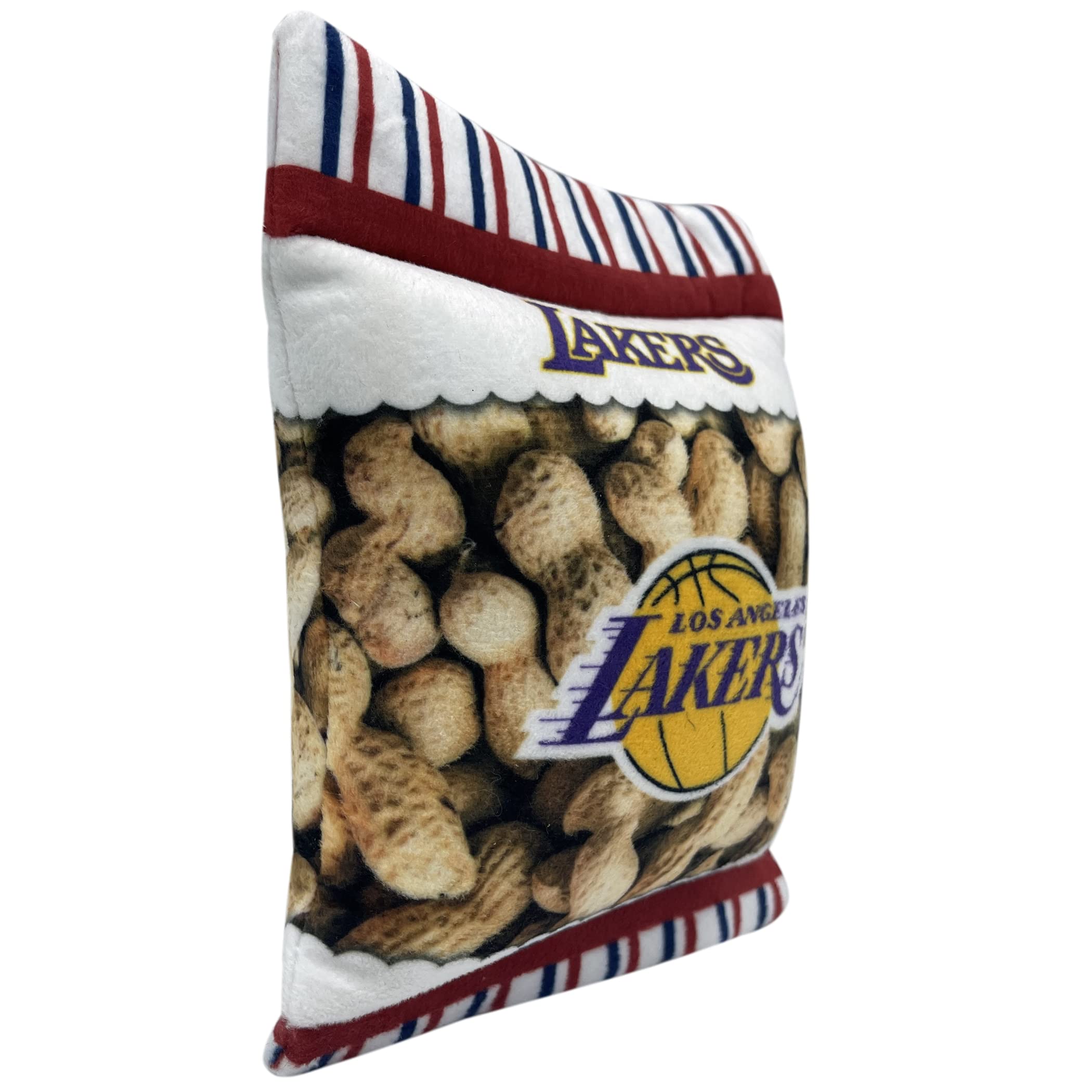 Pets First Nba Los Angeles Lakers Crinkle Fine Plush Dog & Cat Squeak Toy - Cutest Stadium Peanuts Snack Plush Toy For Dogs & Ca