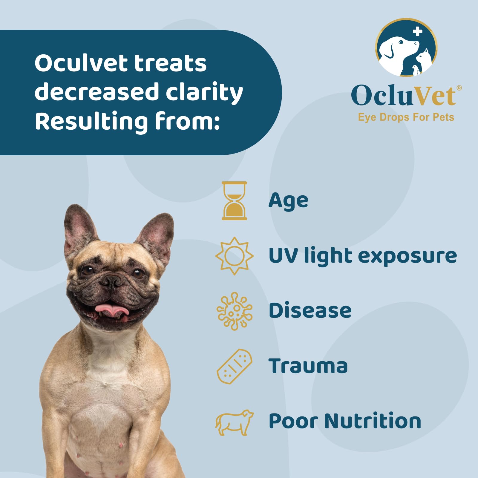 OcluVet Eye Drops for Pets - 2% N-Acetyl-L-Carnosine, 16mL, Clinically Studied Antioxidants for Cataracts, Made in the USA