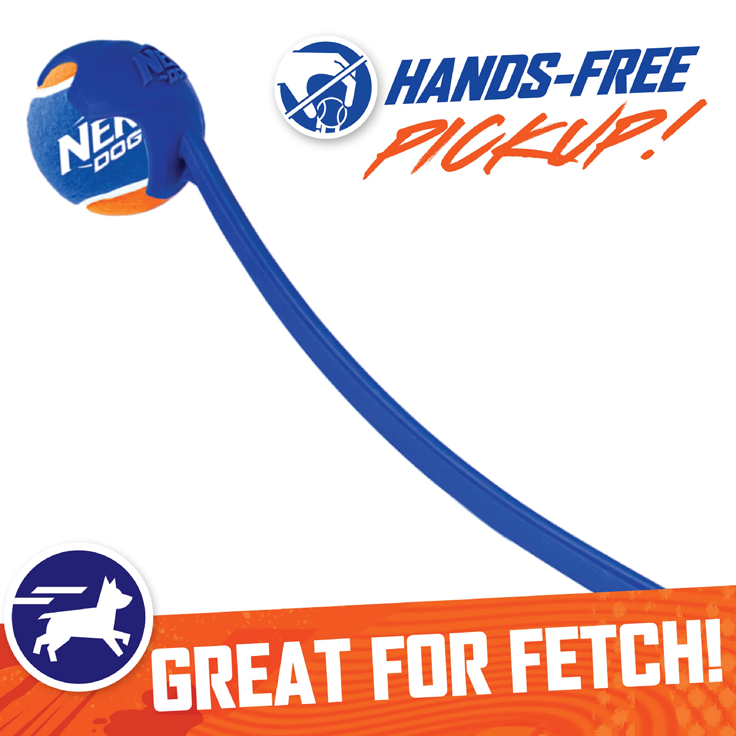 Nerf Dog 25In Translucent Air Strike Thrower, Dog Toy Gift Set With Five 2.5In Balls, Lightweight, Durable And Water Resistant, For Small/Medium/Large Breeds