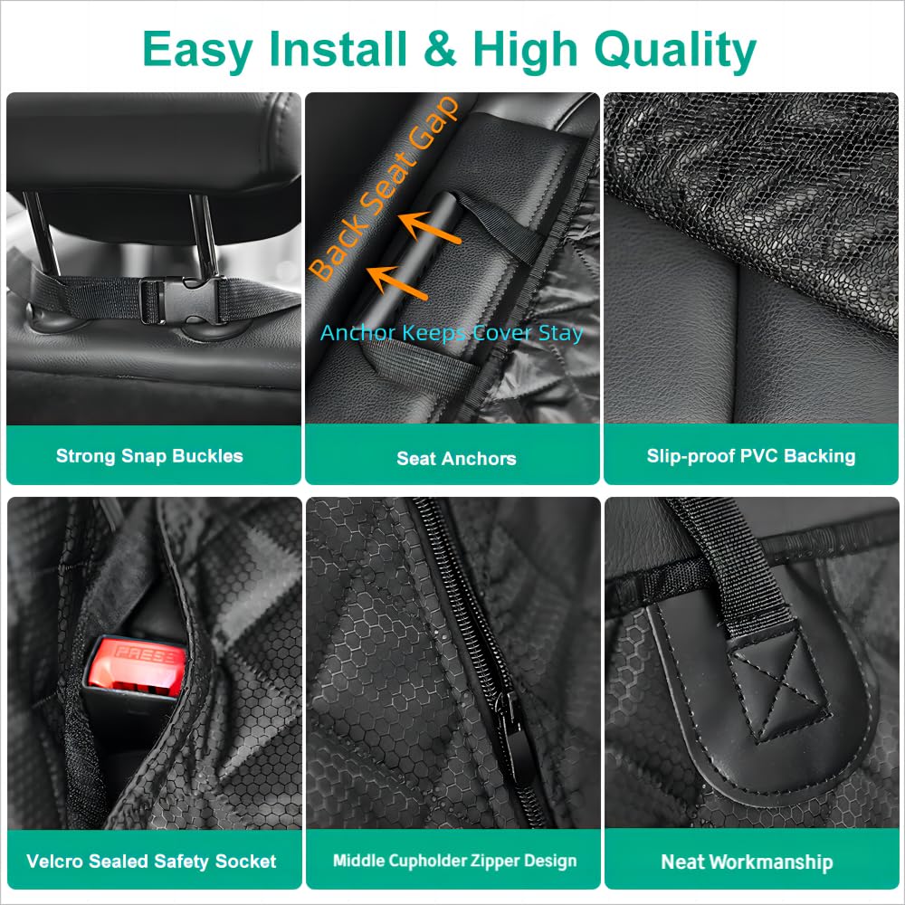 ANOSOSPECIAL Dog Car Seat Cover for Back Seat Cover,Non Stick Fur Rear Seat Protector for Pet,Nonslip Waterproof Durable Univers