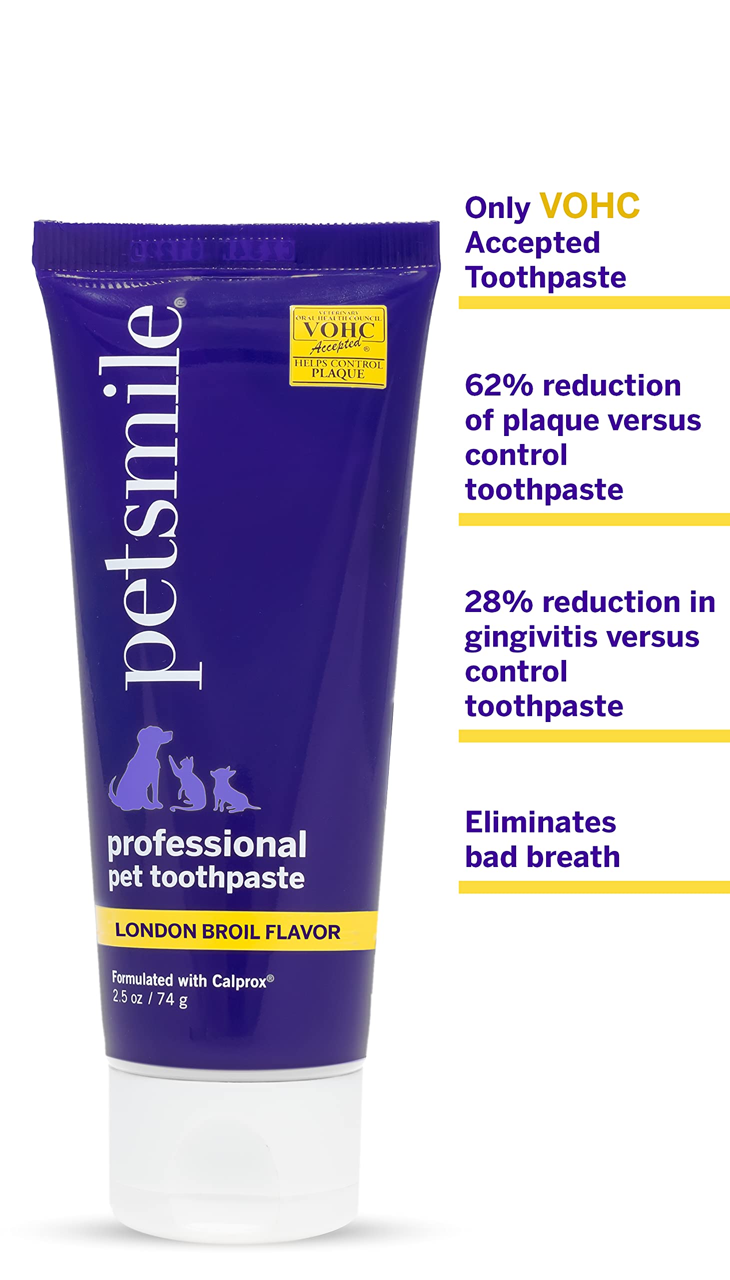 Petsmile Professional Pet Toothpaste - Cat & Dog Teeth Cleaning Supplies - Controls Plaque, Tartar, & Bad Breath - VOHC Accepted