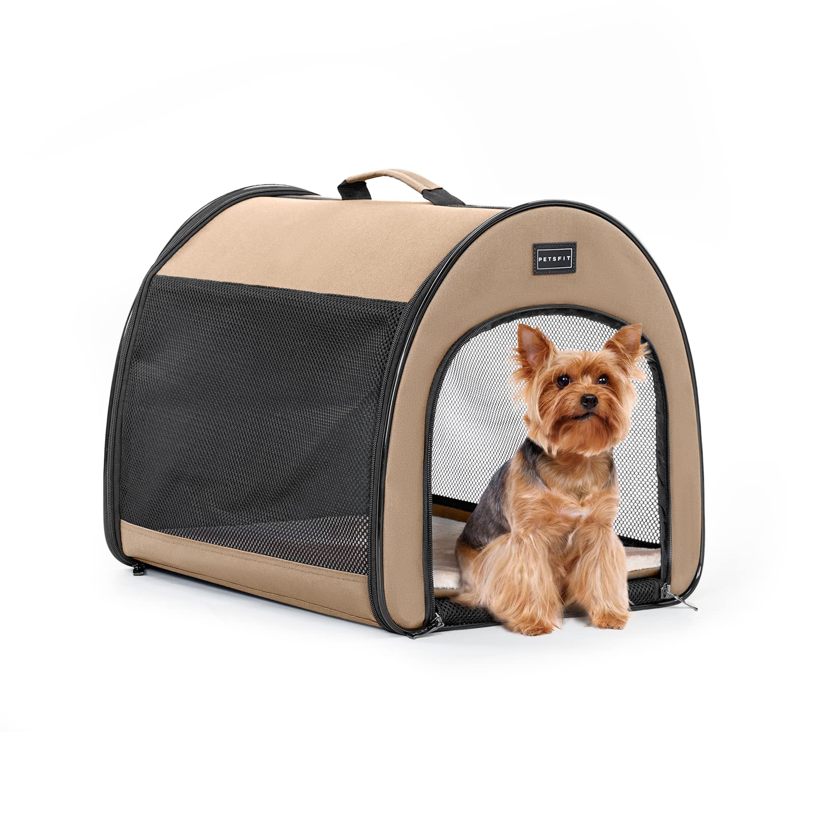 Petsfit Portable Dog Crate, Travel Dog Crate - 19 Inch Lightweight, Roomy, Easy To Set Up, Sturdy Collapsible Dog Kennel With Th