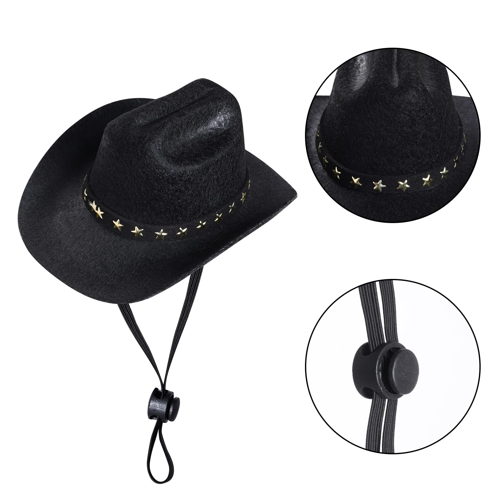 Choyaxo Pet Cowboy Costume Halloween Costumes For Dogs Cat Cowboy Hat With Bandana Scarf- Black, Small