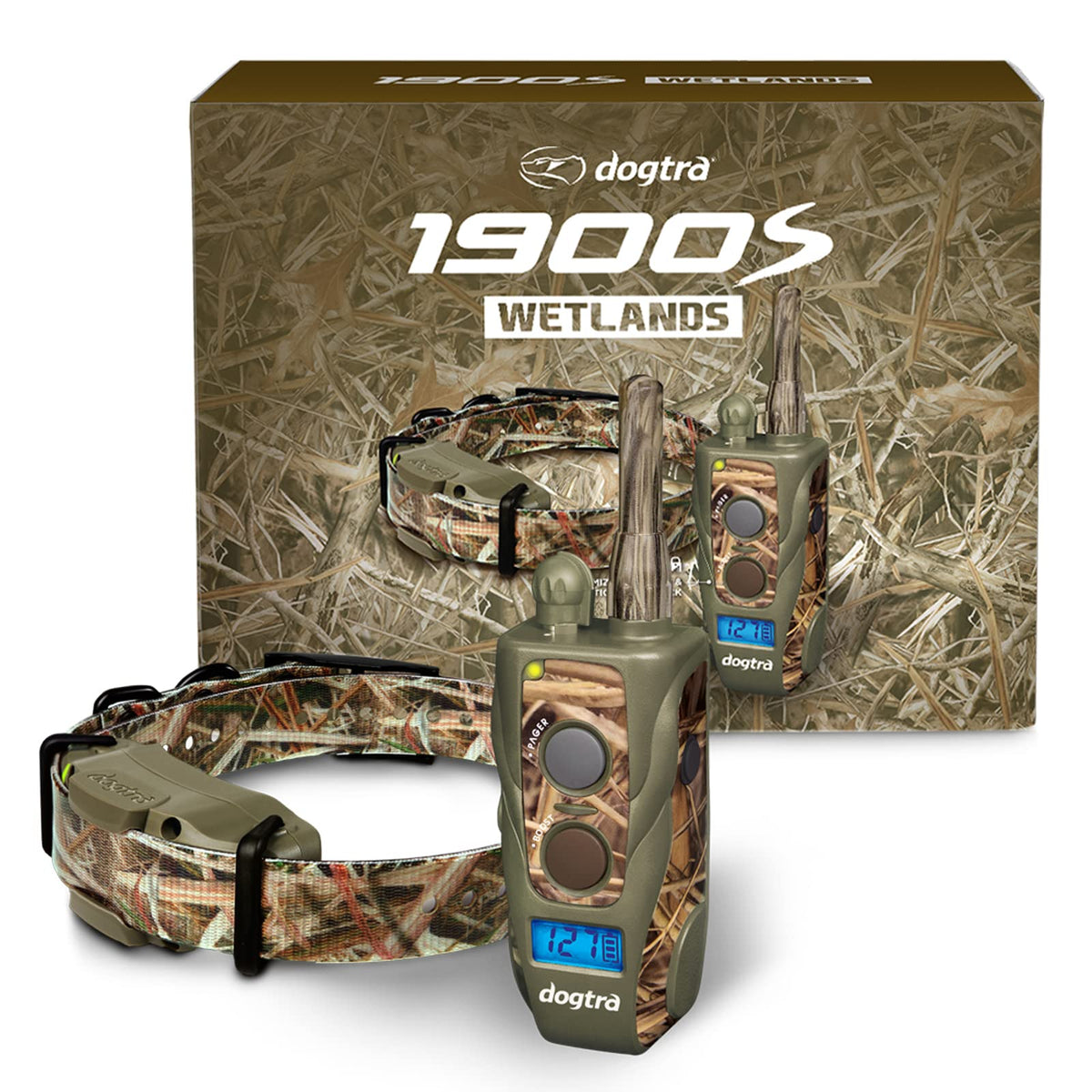 Dogtra 1900S Wetlands Boost & Lock Remote Dog Training E-Collar Ergonomic 3/4-Mile Range, Waterproof, Rechargeable, High-Output, Camouflage