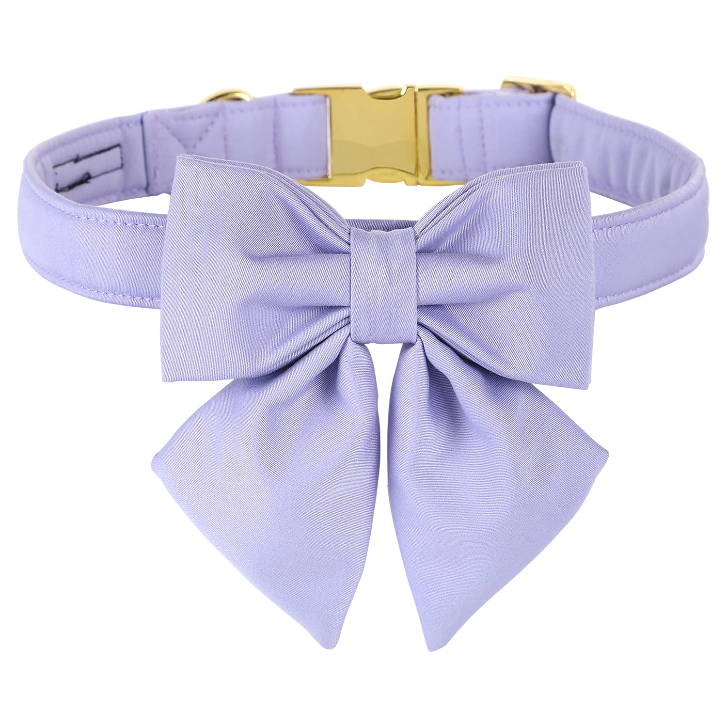 Maca Bates Dog Collar With Bow For Dogs Lavender Collars Solid Colors Sailor Bow Tie Purple Adjustable Soft Durable Breakaway Vi