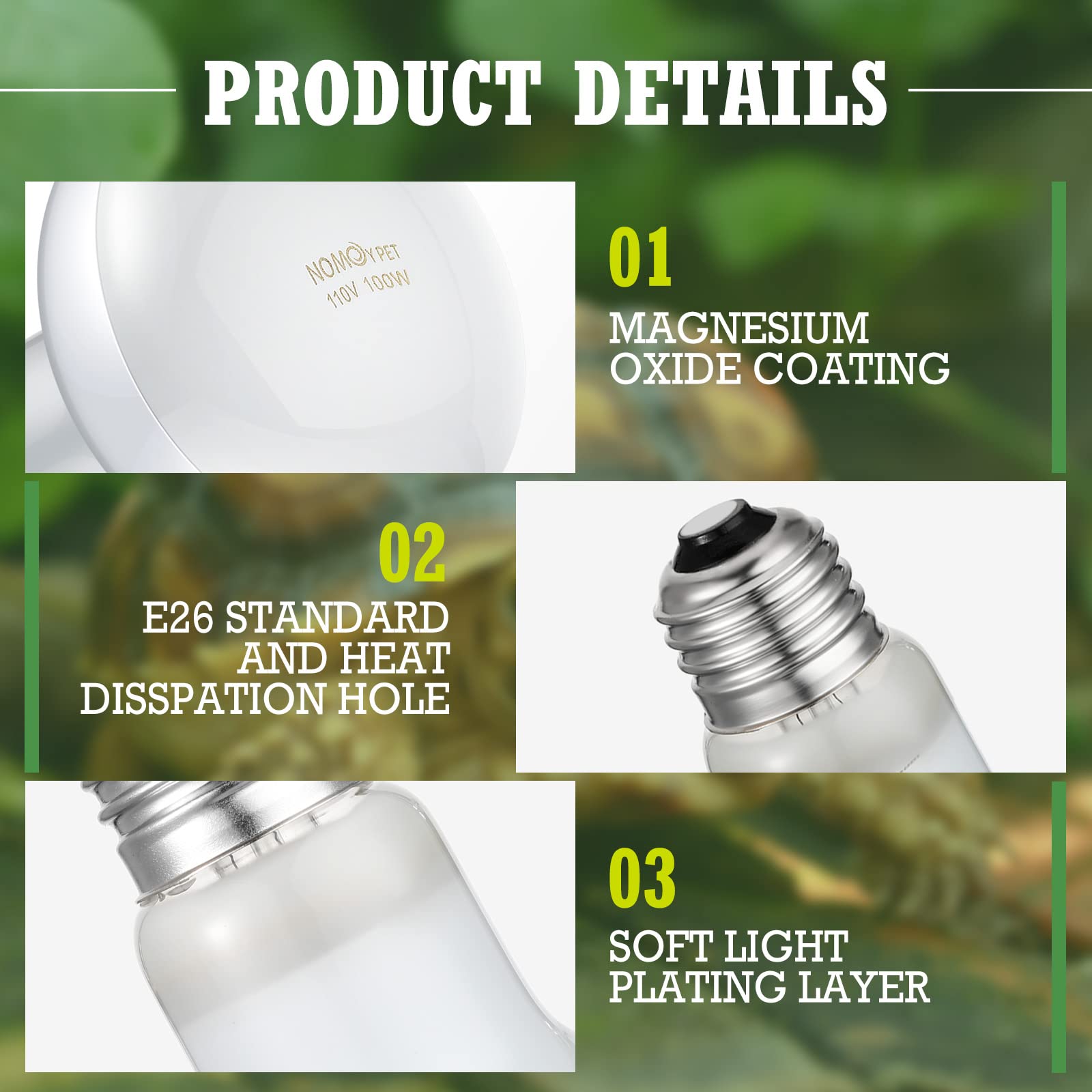 8 Pcs Reptile Heat Lamp Basking Spotlight Bulbs, Basking Heat Lamp Bulbs For Reptiles Uva Reptile Light Fixture Terrarium Heat L