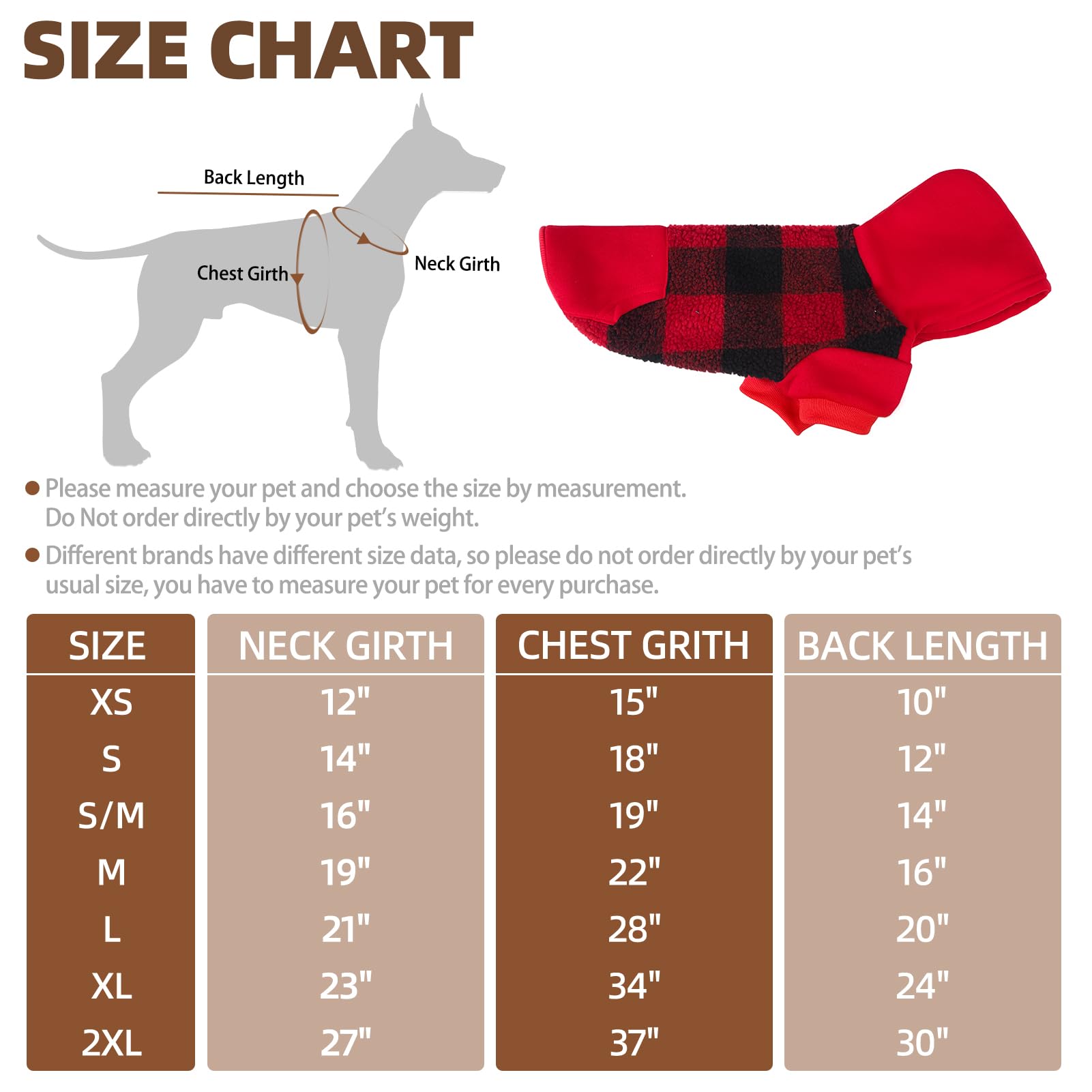 PUPTECK Dog Hoodie Puppy Sweatshirt Warm Dog Sweater Winter Clothes Cold Weather Coats for Small Medium Large Dogs, Red, M