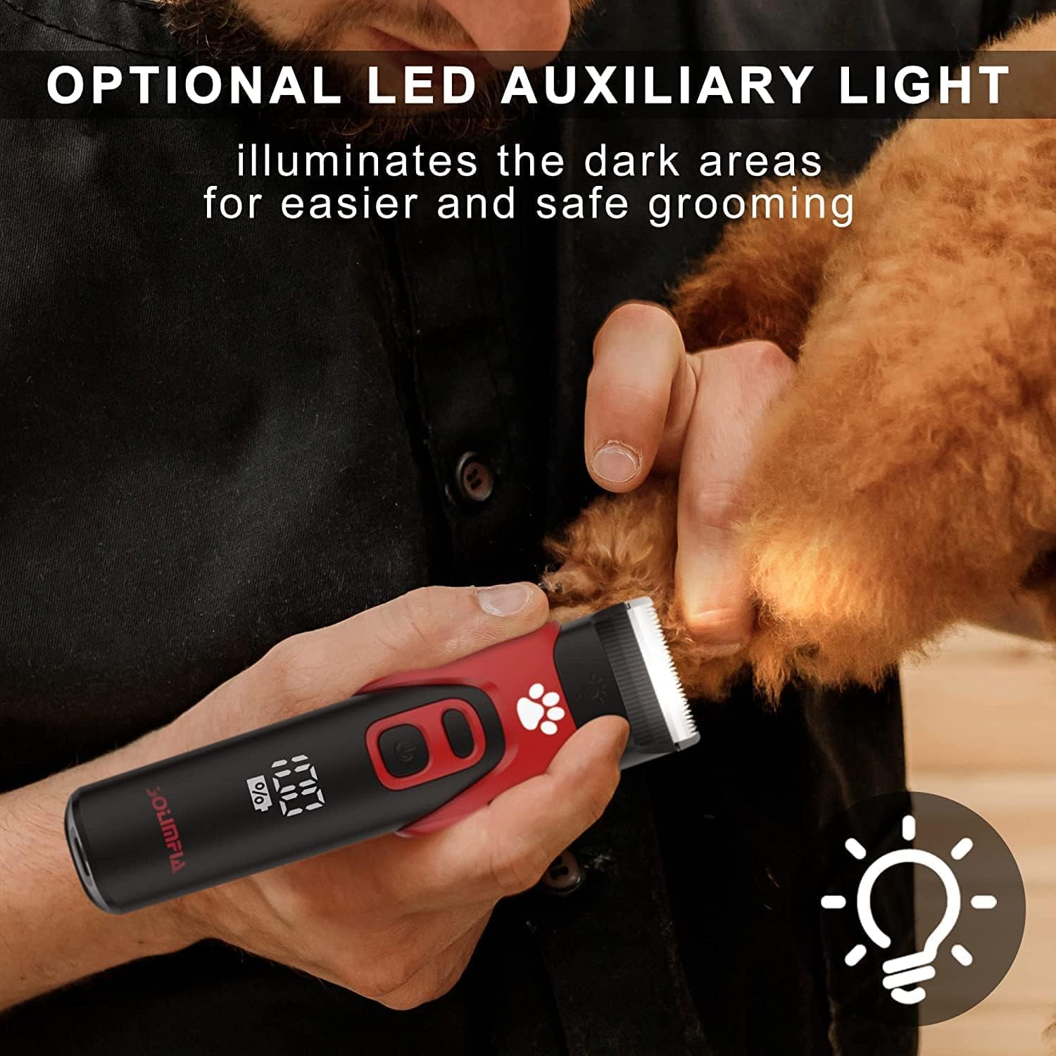 Solimpia Dog Cat Pet Clippers Shavers Electric Pet Grooming Trimmer Kit Rechargeable Cordless Low Noise Professional