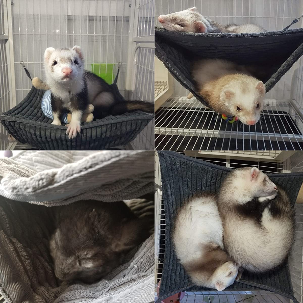 Small Animal Bunk Bed Ferret Hammock Pet Rat Cage Hammock Sleep Bed Play Platform Tunnel Hamster Cage Accessories Hanging Hideou