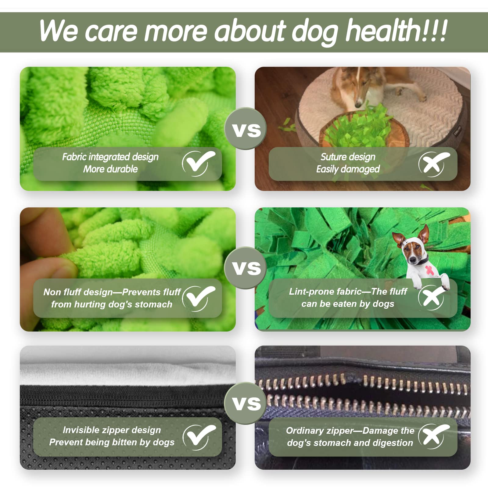 Bakumon Snuffle Mat for Dogs 21x16Inch Interactive Sniff Mats for Large Medium Small Breed Dog Pet,Snuffle Bowl Mat Nosework Tra