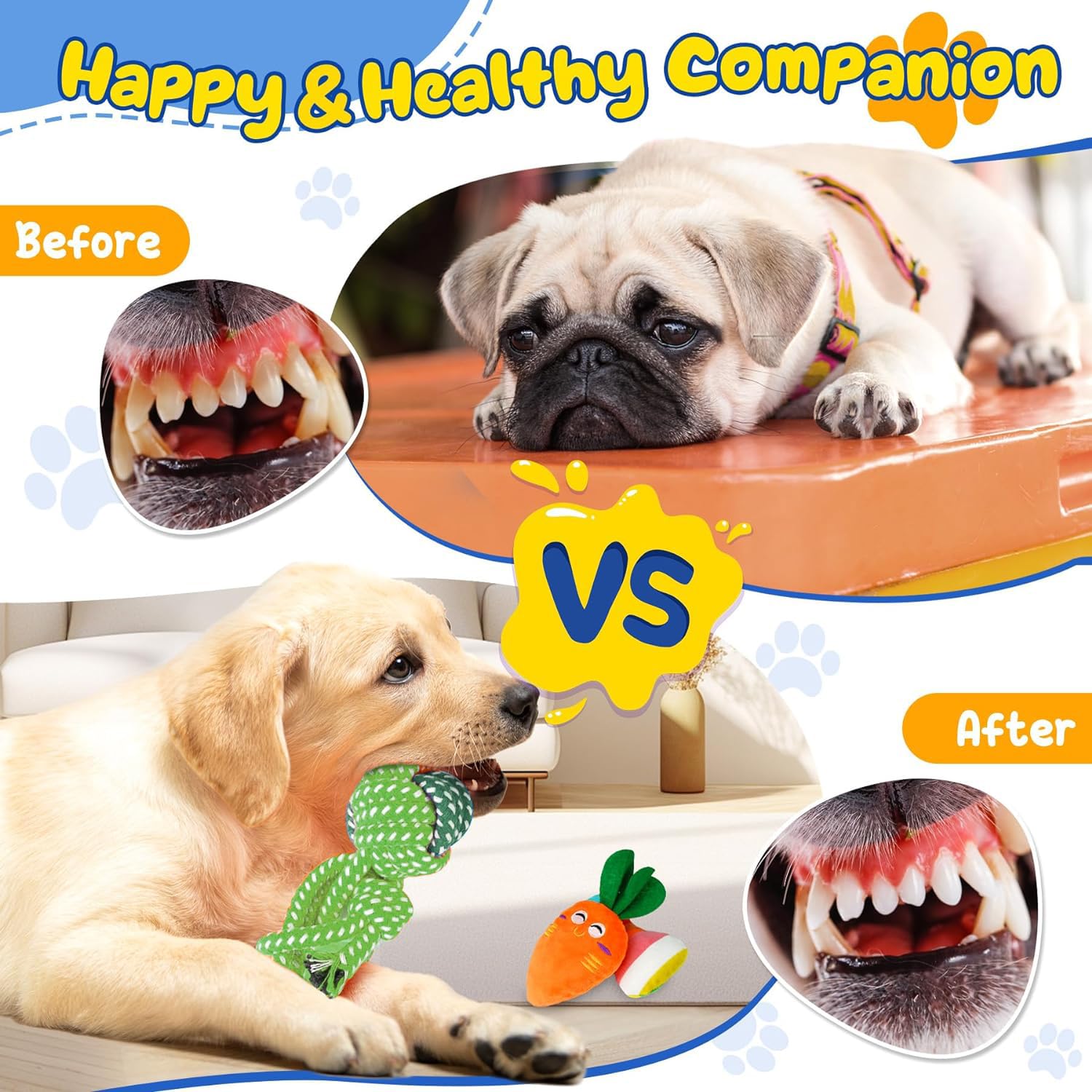 LosFong 18 Pack Luxury Dog Chew Toys for Small Dogs & Puppies - Premium Puppy Chew Toy Set with Ropes, Treat Ball, Squeaky Toys,