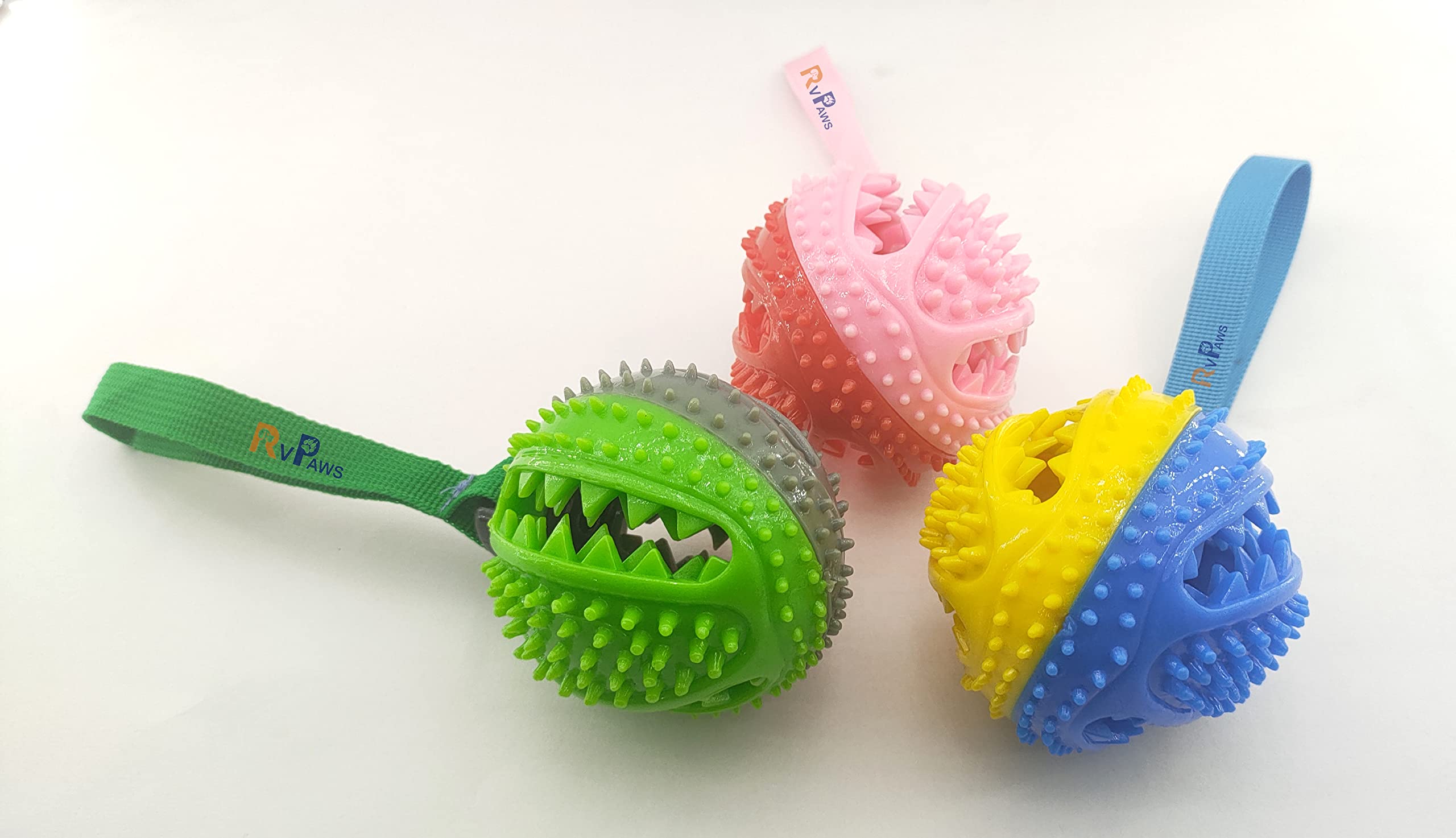 RvPaws Dog Toy Ball Treat, Nontoxic Bite Resistant Toy Ball for Pet Dogs Puppy Cat, Dog Food Treat Feeder Tooth Cleaning Ball,Do