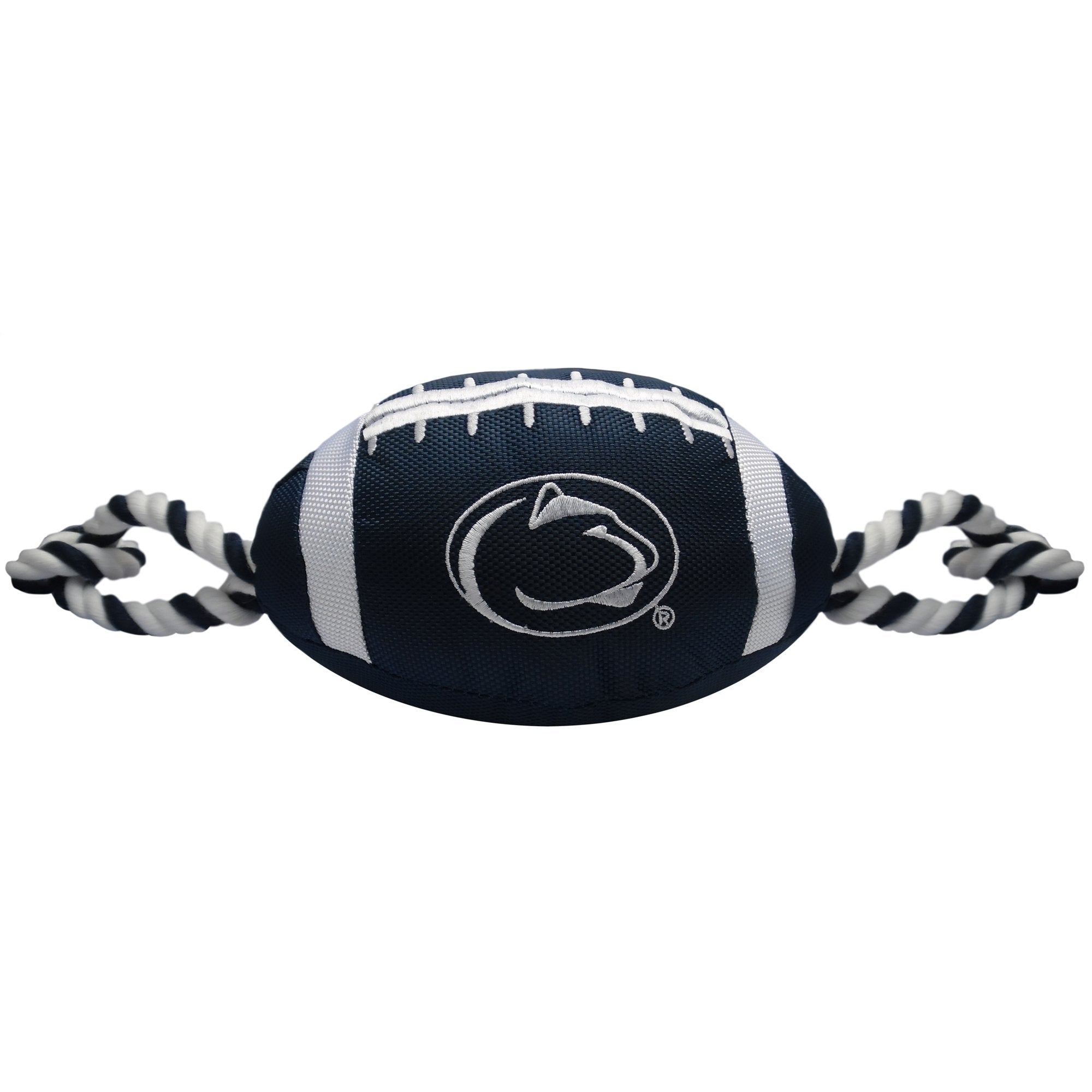 Pets First NCAA Penn State Nittany Lions Football Dog Toy, Tough Quality Nylon Materials, Strong Pull Ropes, Inner Squeaker, Col