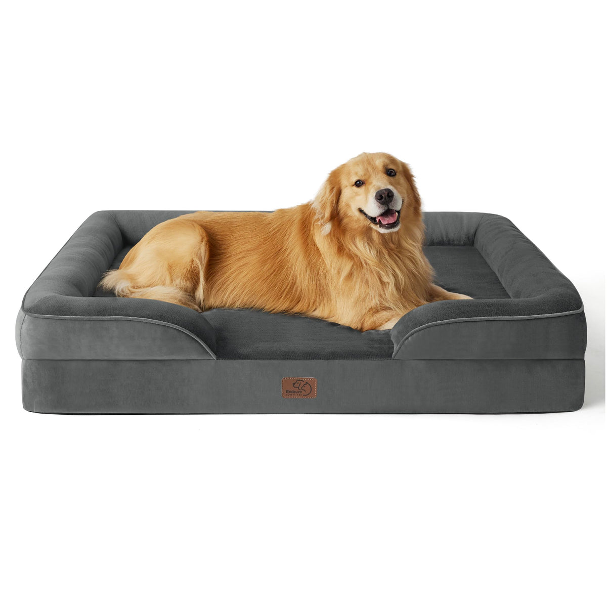 Bedsure Orthopedic Dog Bed For Extra Large Dogs - Xl Plus Waterproof Dog Sofa Beds, Supportive Foam Pet Couch Bed With Removable Washable Cover, Waterproof Lining And Nonskid Bottom, Dark Grey