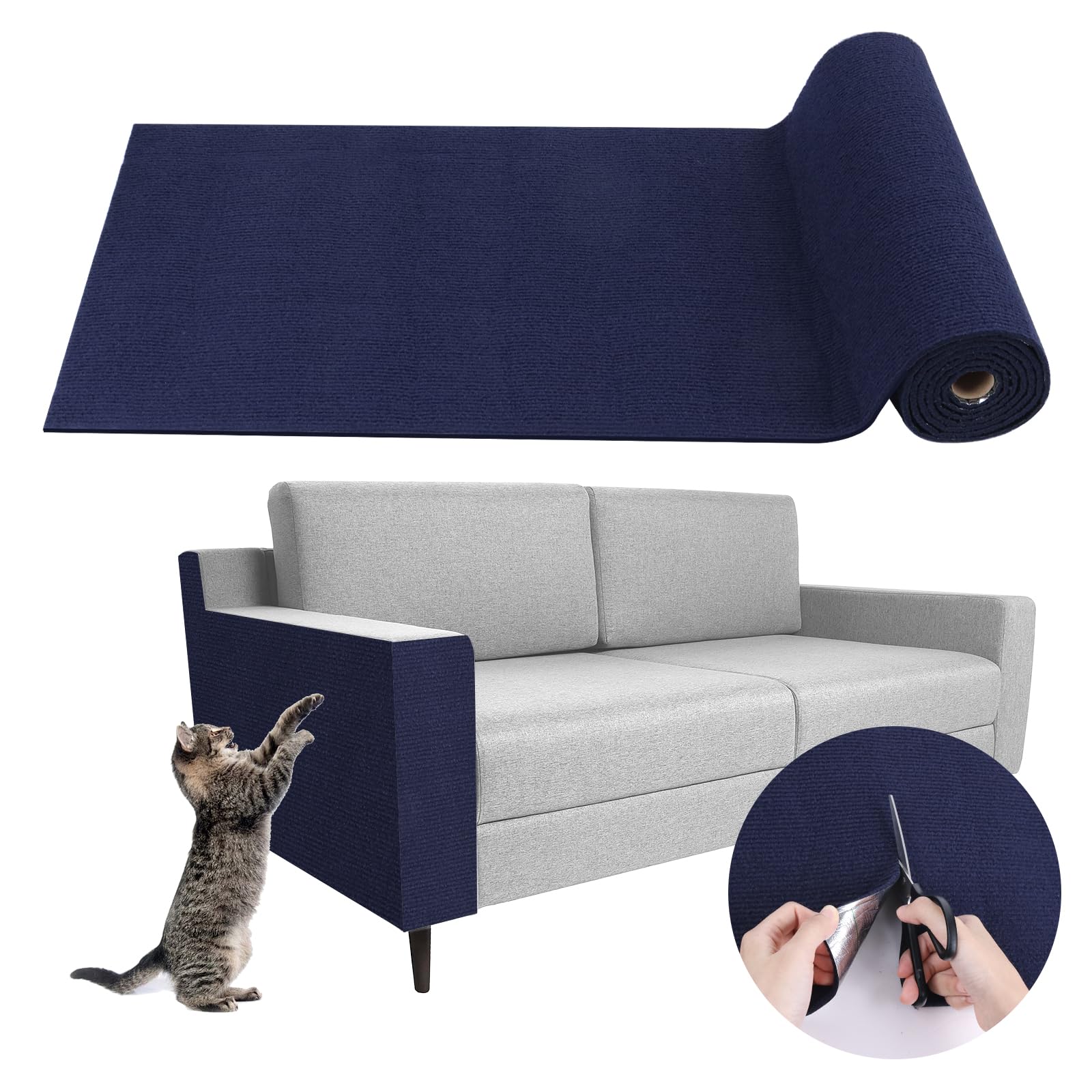 Climbing Cat Scratcher Mat Trimmable Cat Scratching Post Carpet 157.4X15.8 Self Adhesive Carpet Mat Pad Replacement For Cat Tree